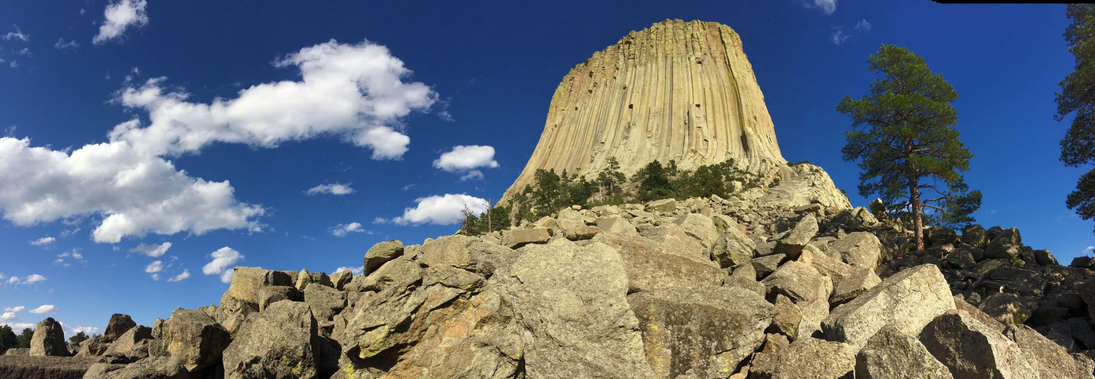 devils tower, panoramic view 4k wallpaper and background