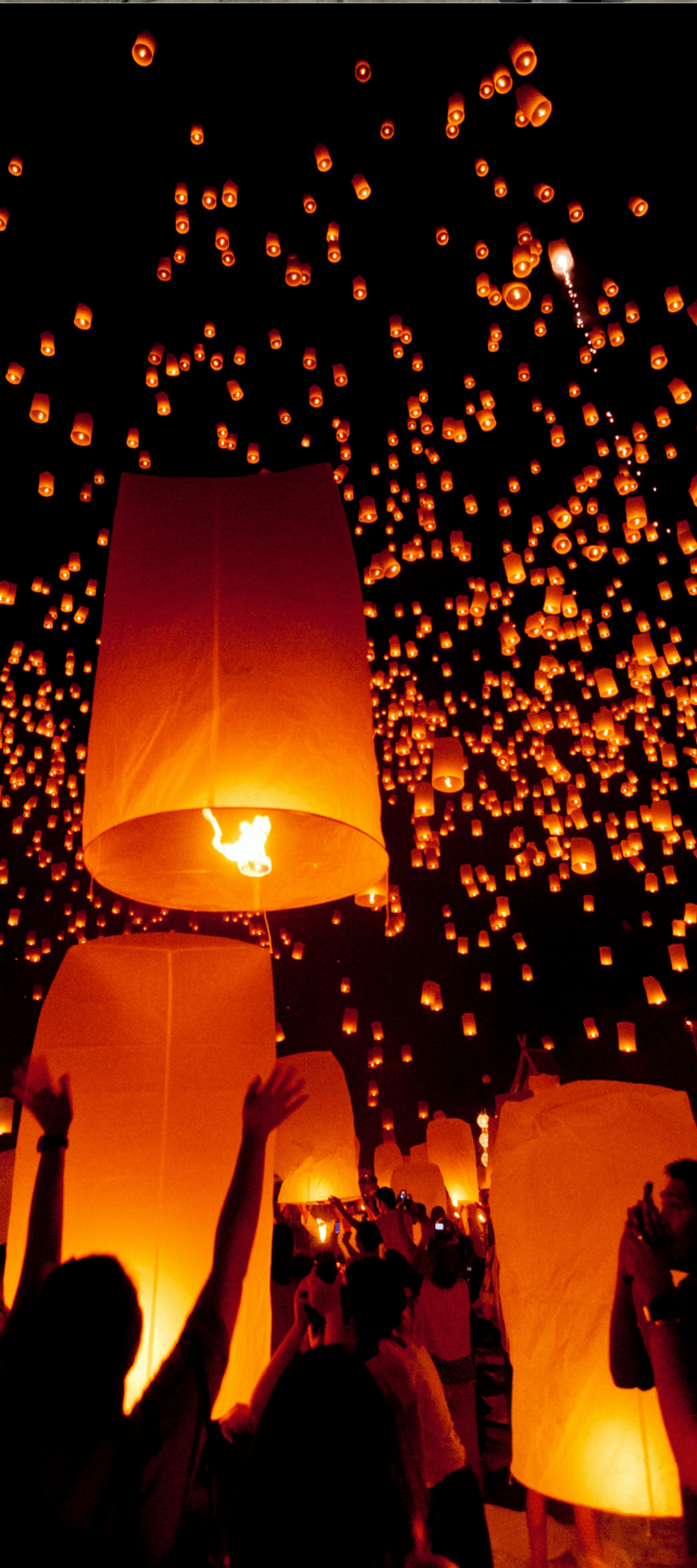 thailand. Floating lantern festival, Sky