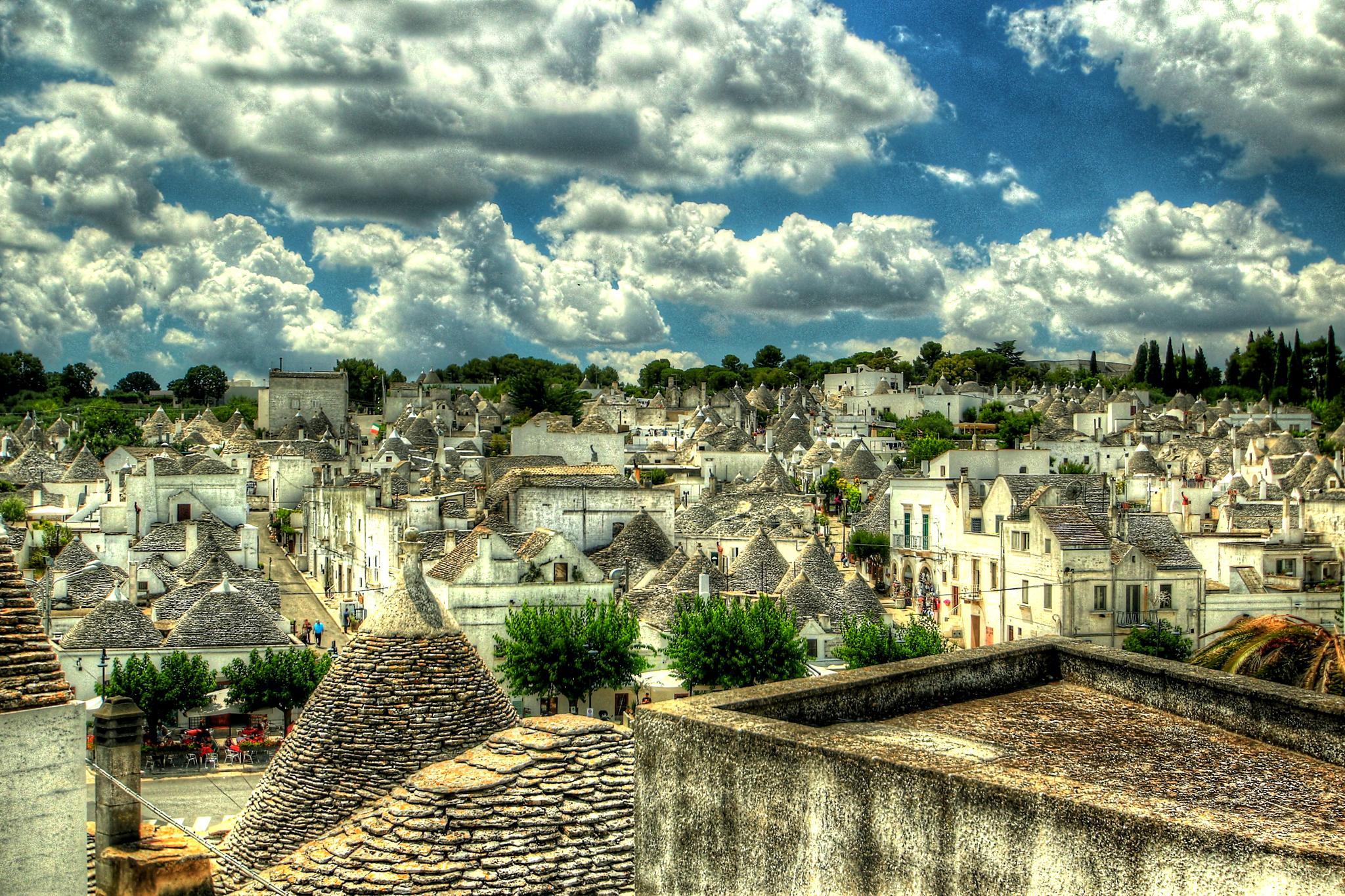 image Italy Alberobello HDR Cities Clouds Building 2048x1365