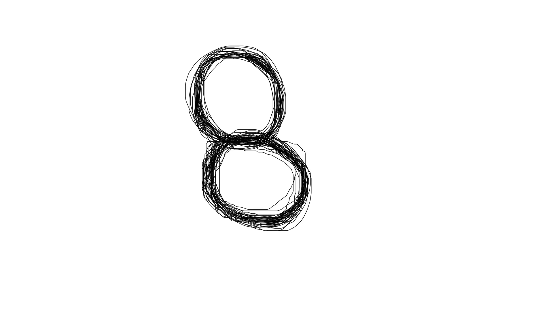 K Number 8 Scribble Animated Doodle Eight Stock Video Footage