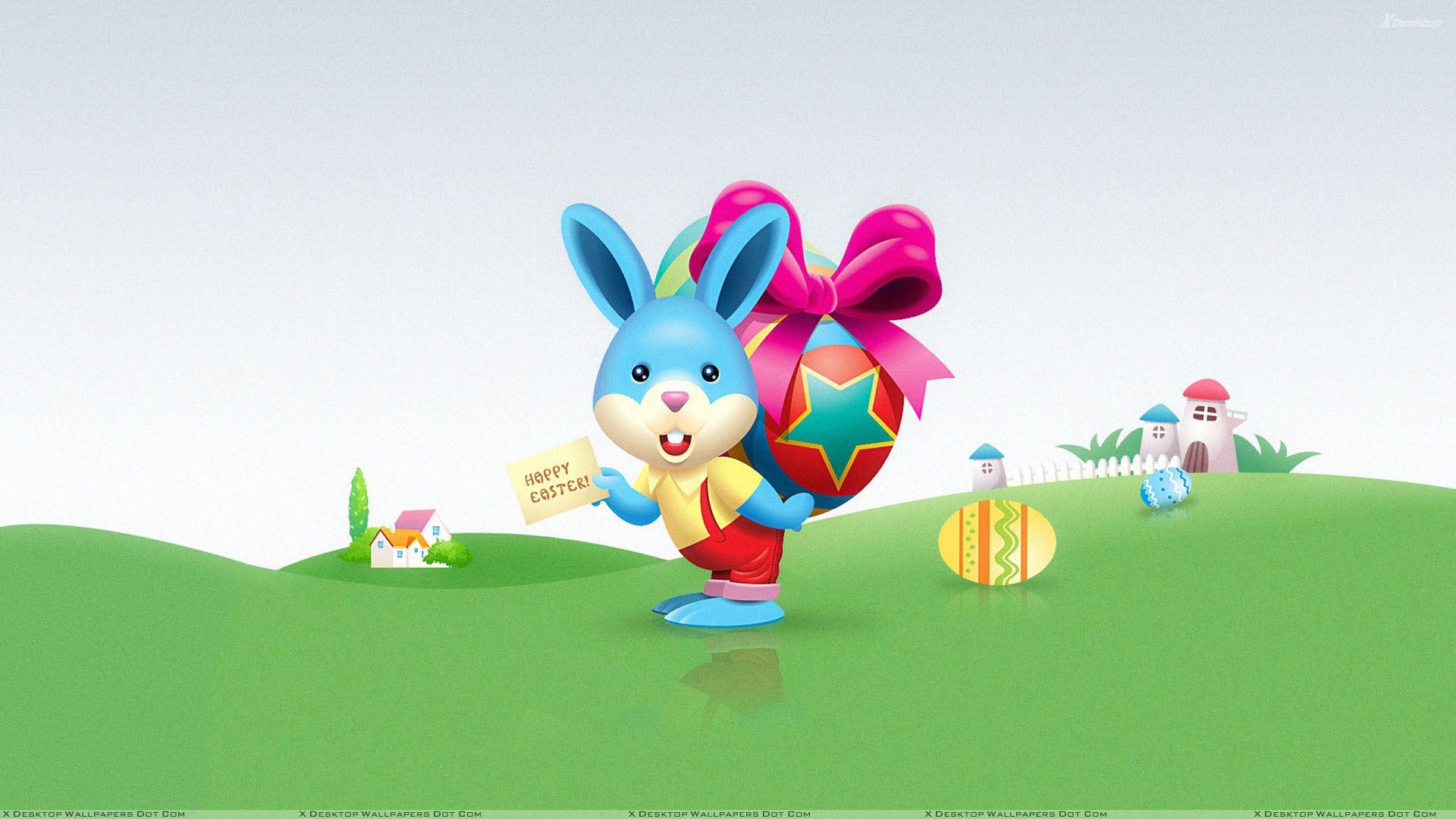 Happy Easter Card In Hand Wallpaper