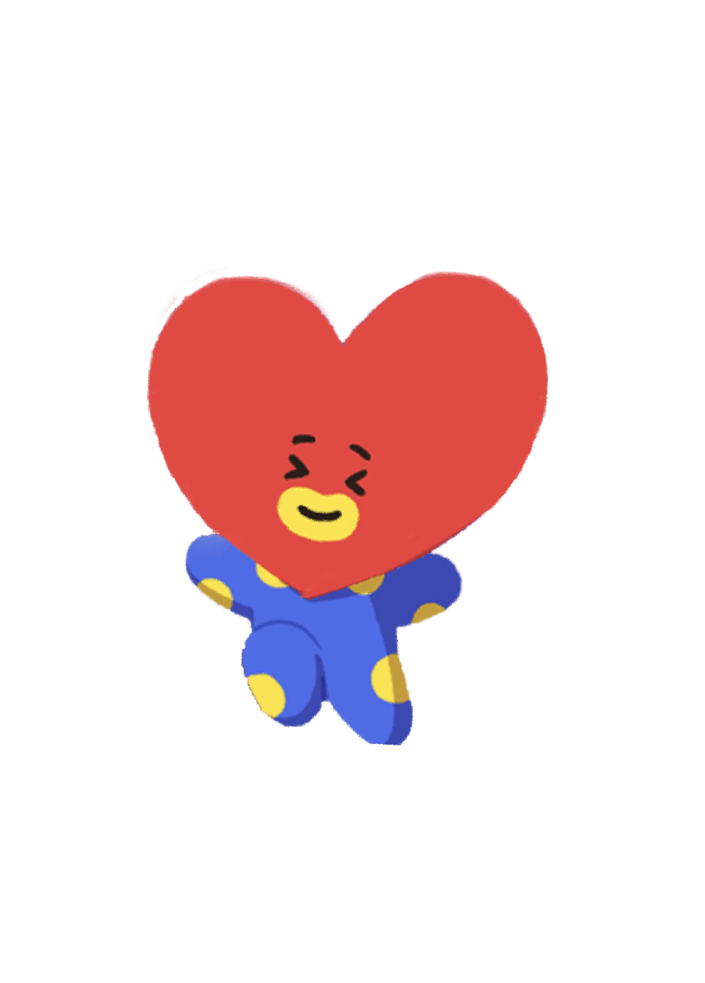 tata heart bt21 bts alien cute v happy love blue red