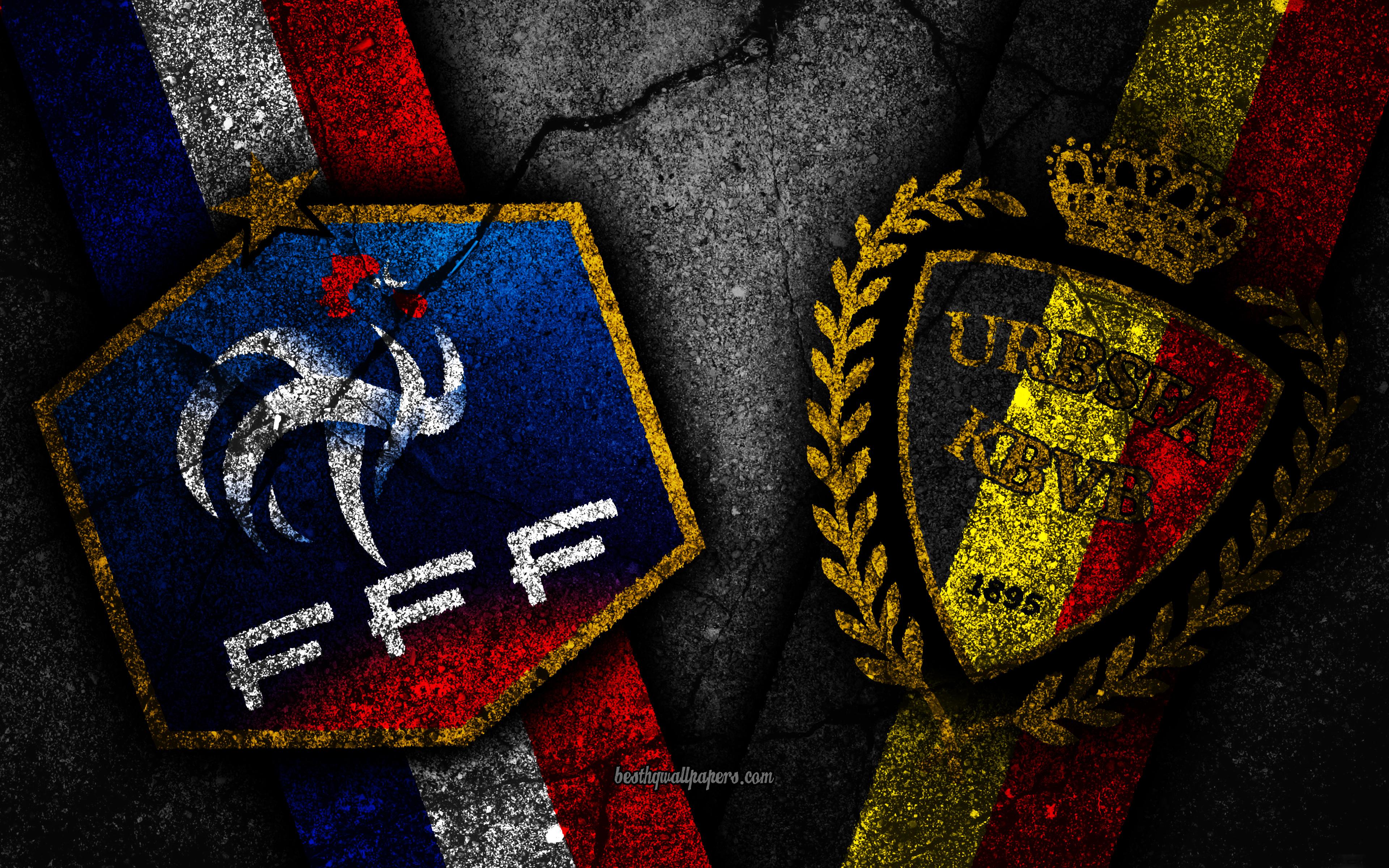 Download wallpaper France vs Belgium, 4k, FIFA World Cup 2018