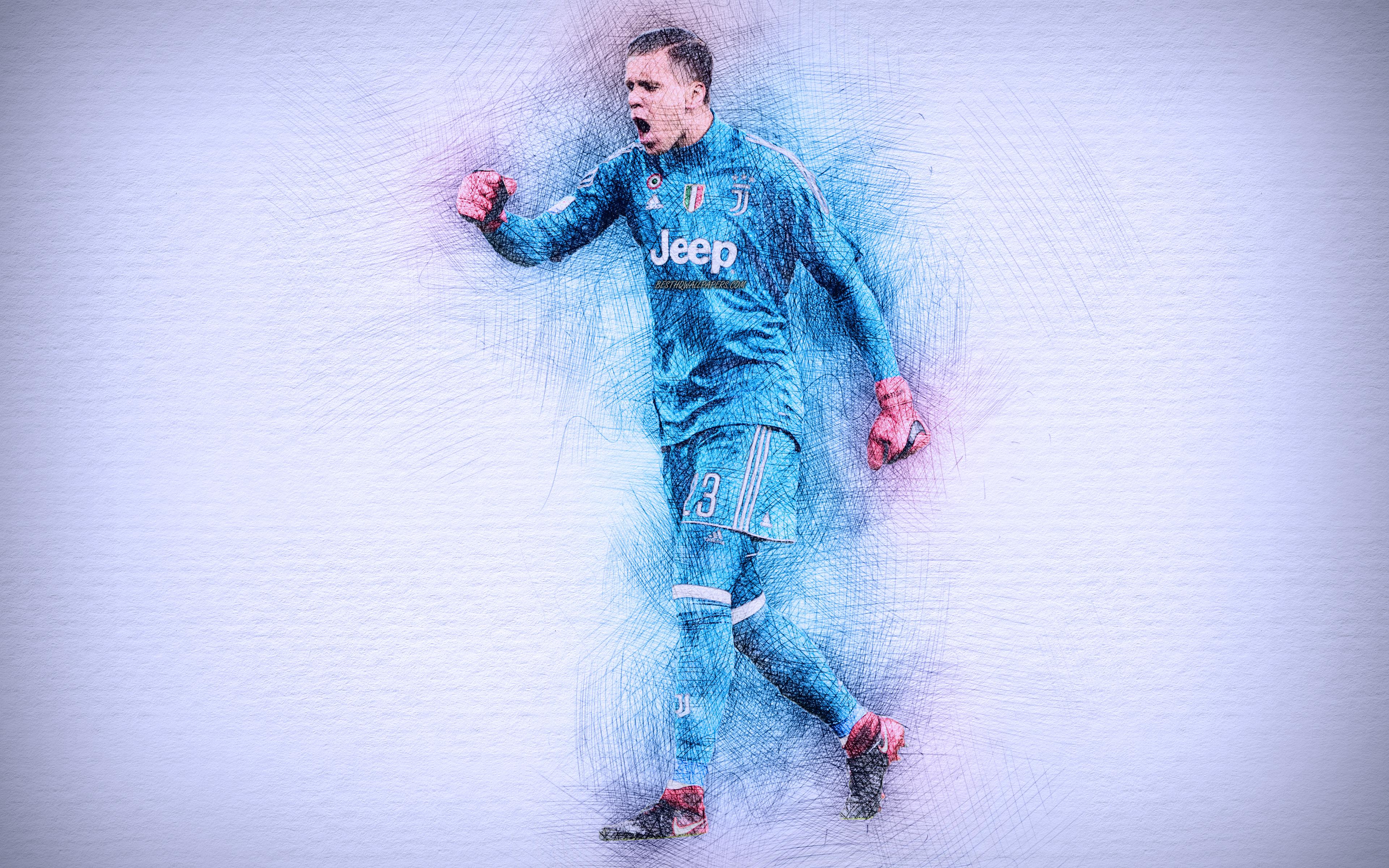Download wallpaper Wojciech Szczesny, 4k, goalkeeper, artwork