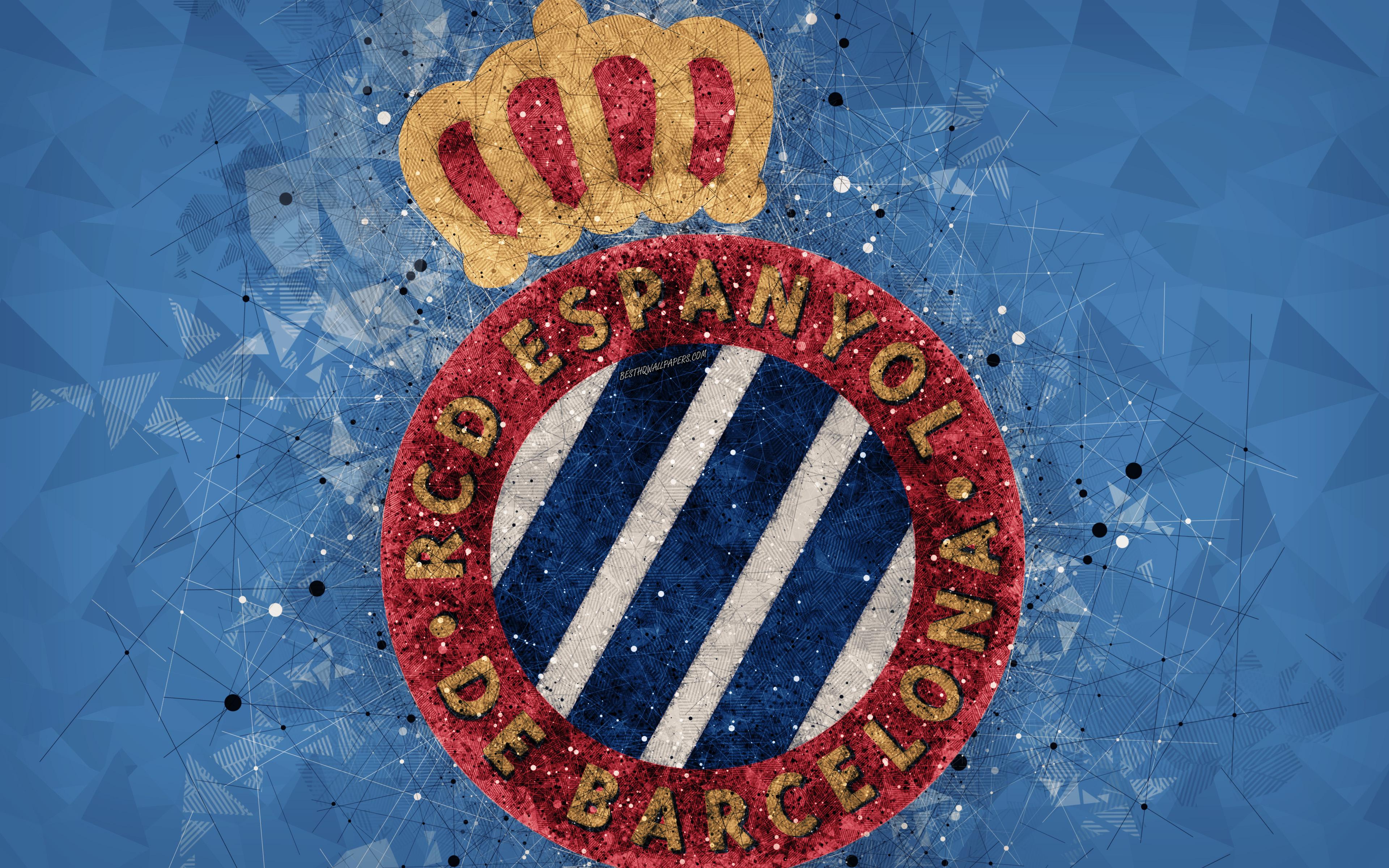 Download wallpaper RCD Espanyol, 4k, creative logo, Spanish