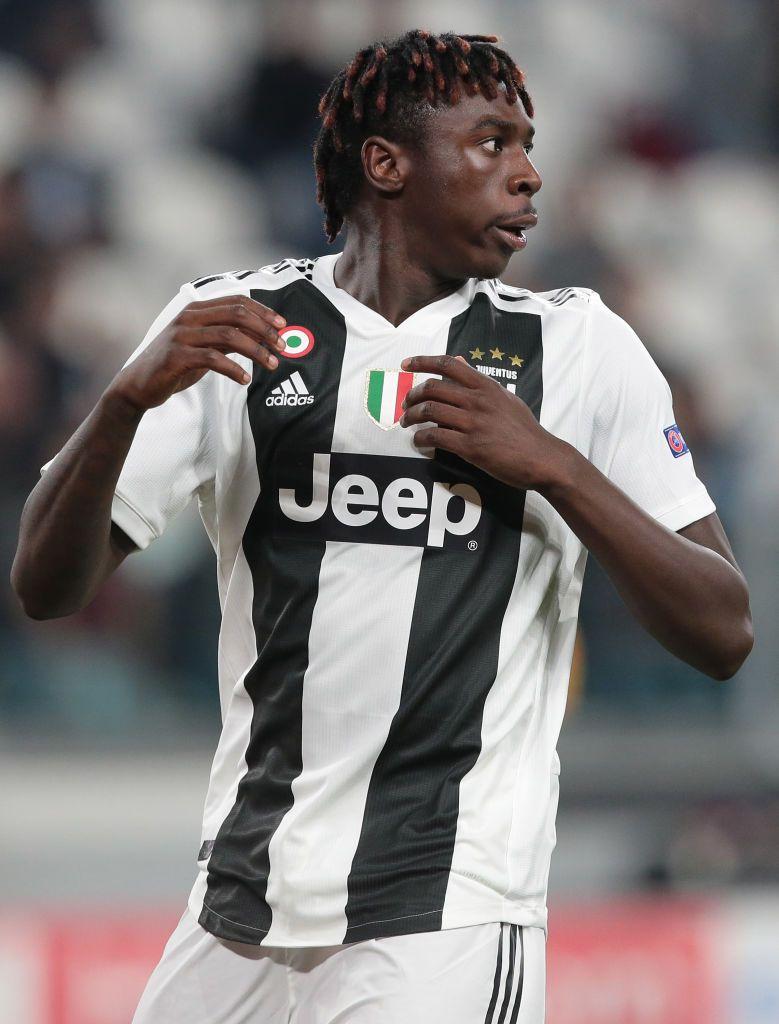 TURIN, ITALY 02: Moise Kean of Juventus FC looks on during