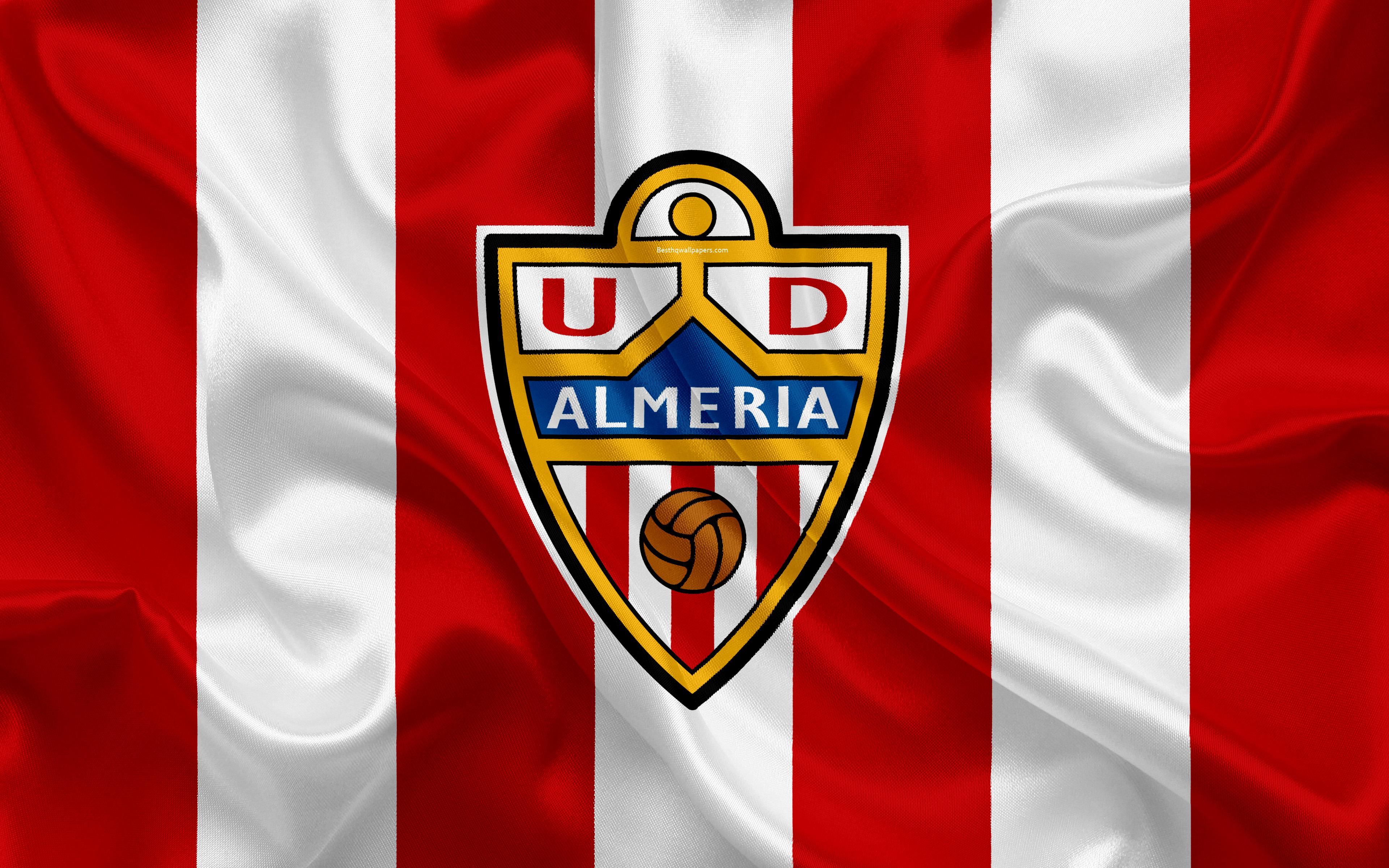 Download wallpaper UD Almeria, 4k, silk texture, Spanish football