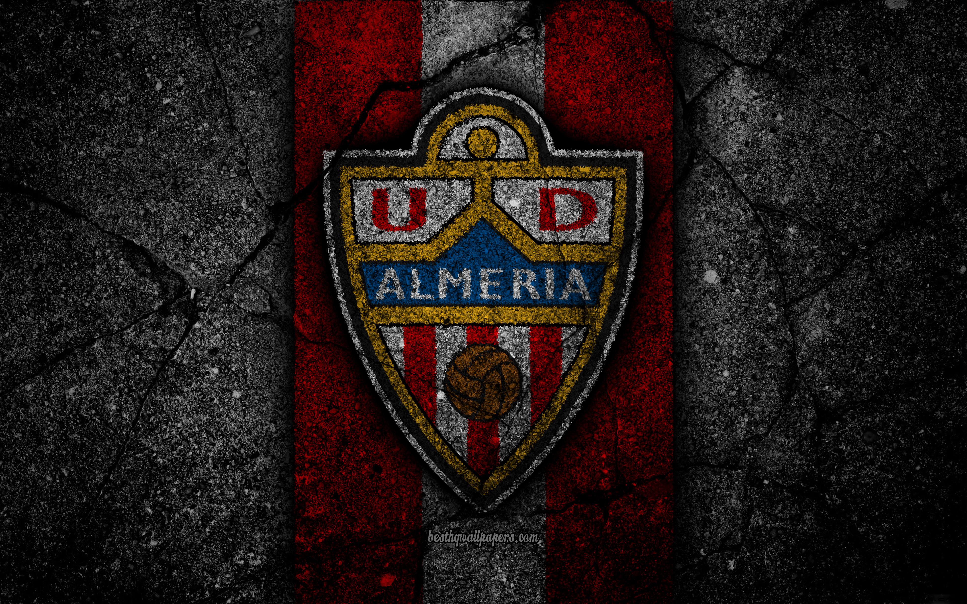 Download wallpaper 4k, FC Almeria, logo, Segunda Division, soccer