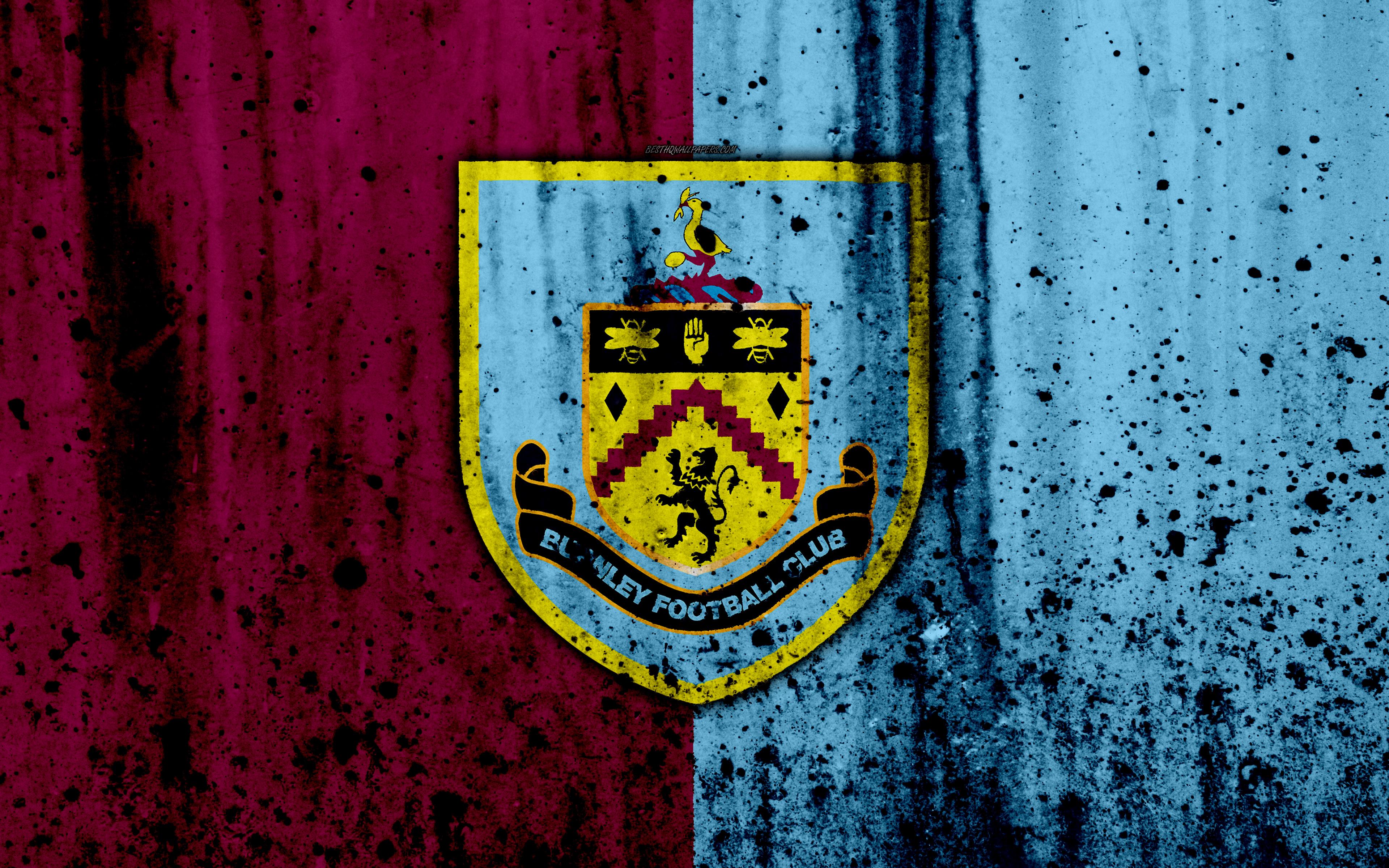 Download wallpaper FC Burnley, 4k, Premier League, logo, England
