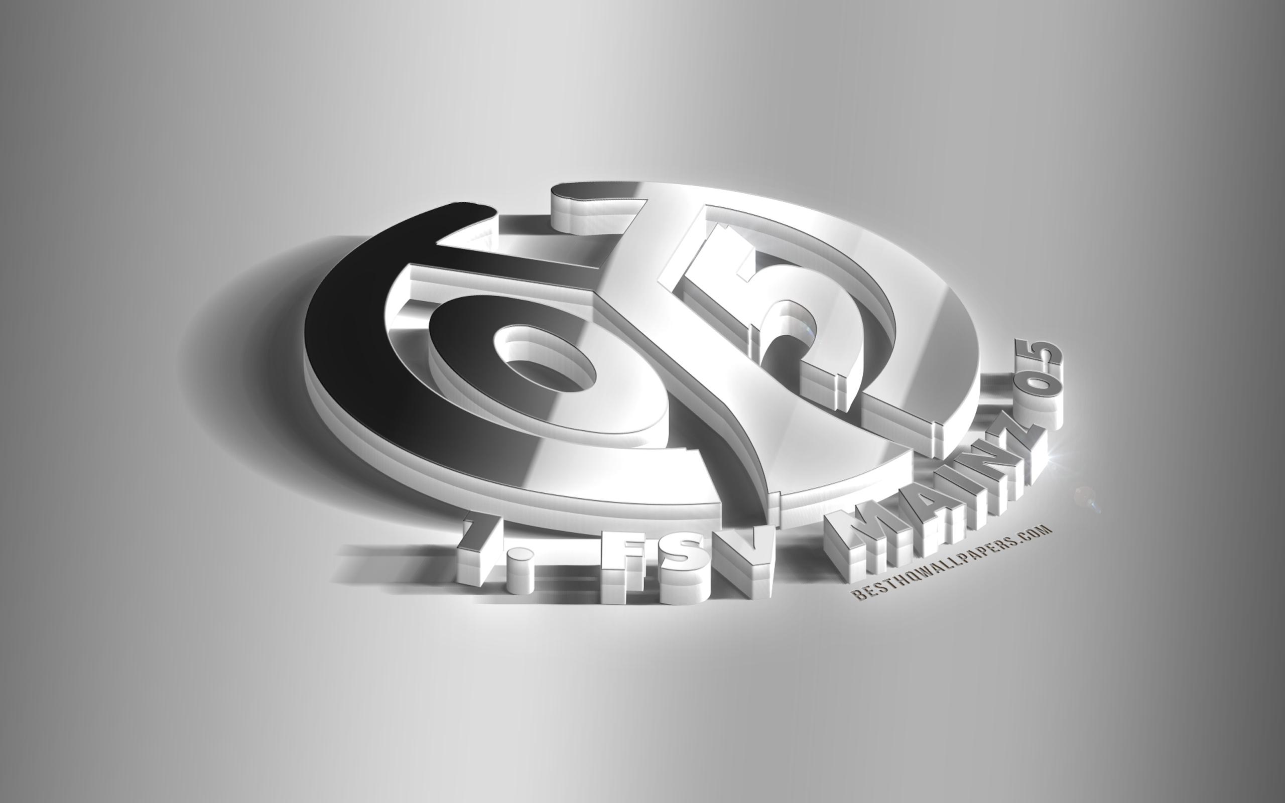 Download wallpaper FSV Mainz 3D steel logo, German football
