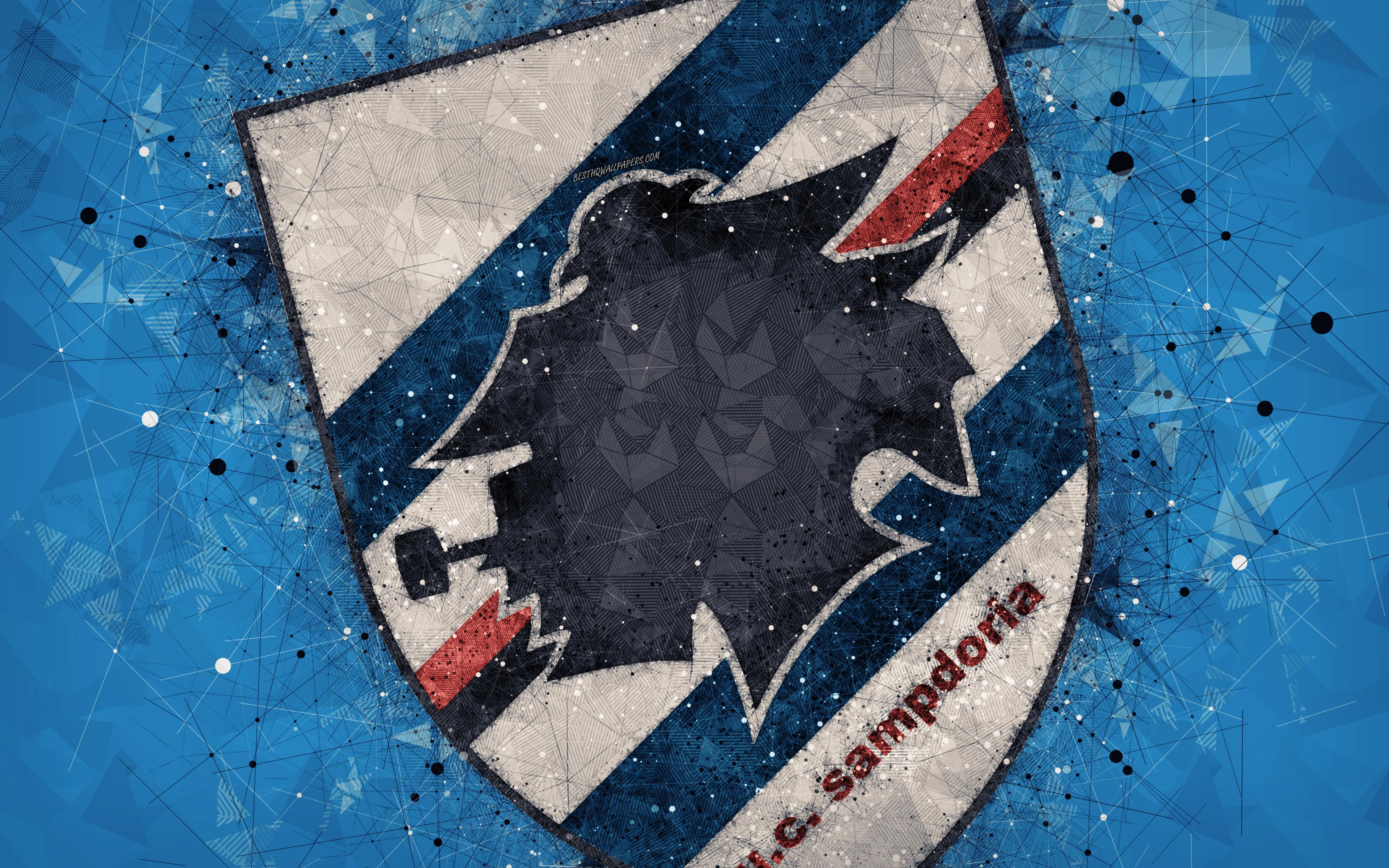 Download wallpaper UC Sampdoria, 4k, Italian football club