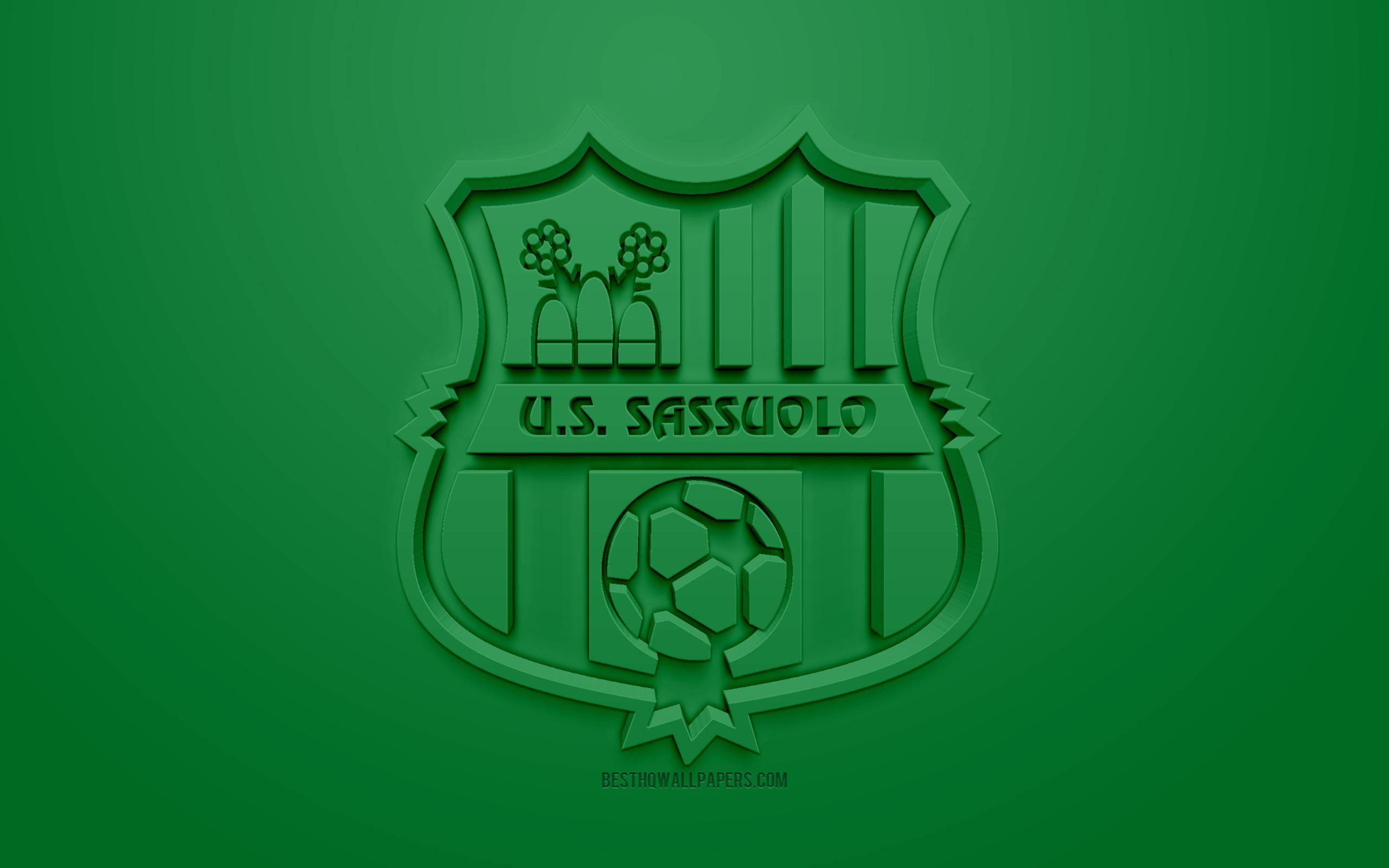 Download wallpaper Sassuolo, creative 3D logo, green background, 3D