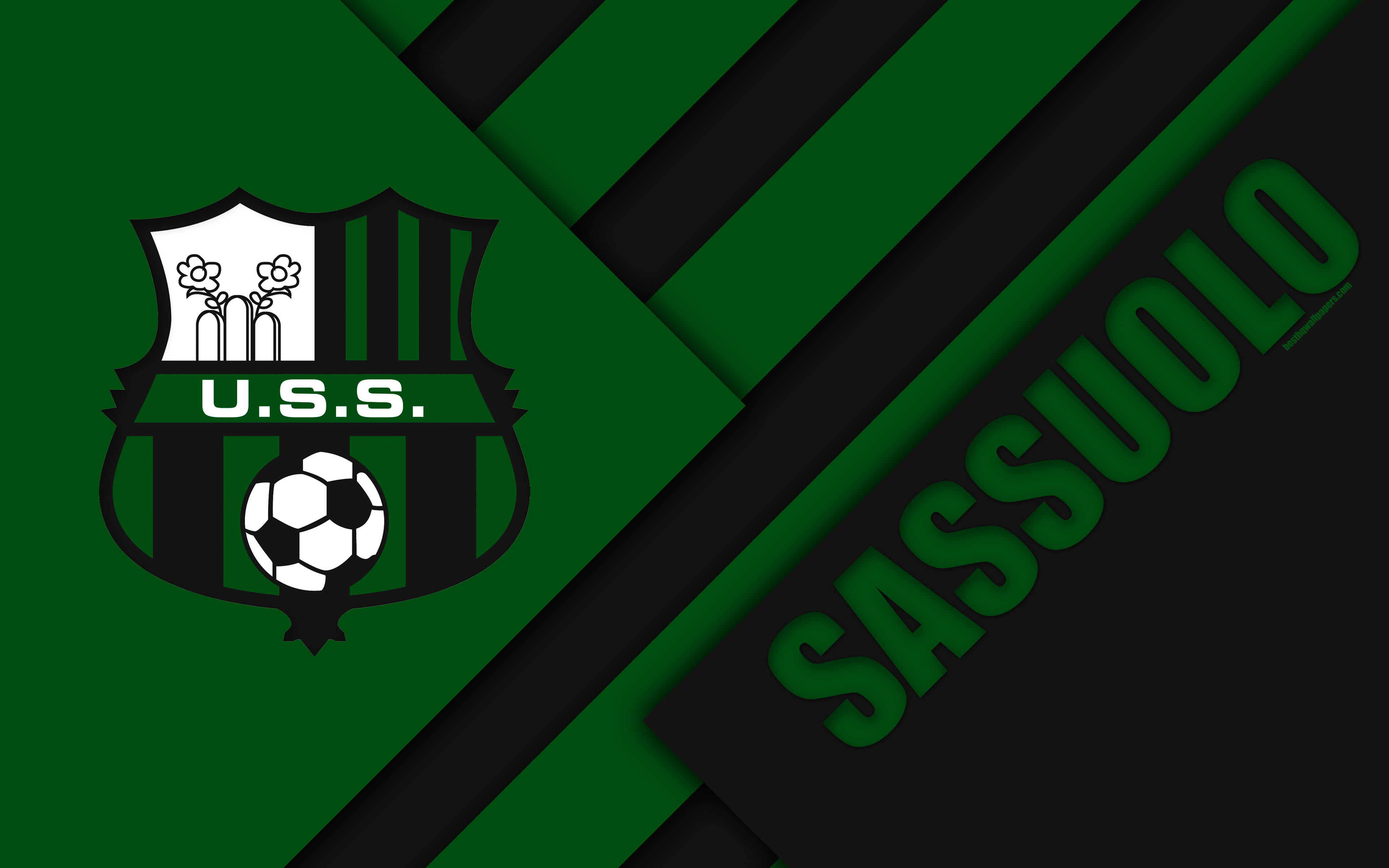 Download wallpaper Sassuolo FC, logo, 4k, material design, football