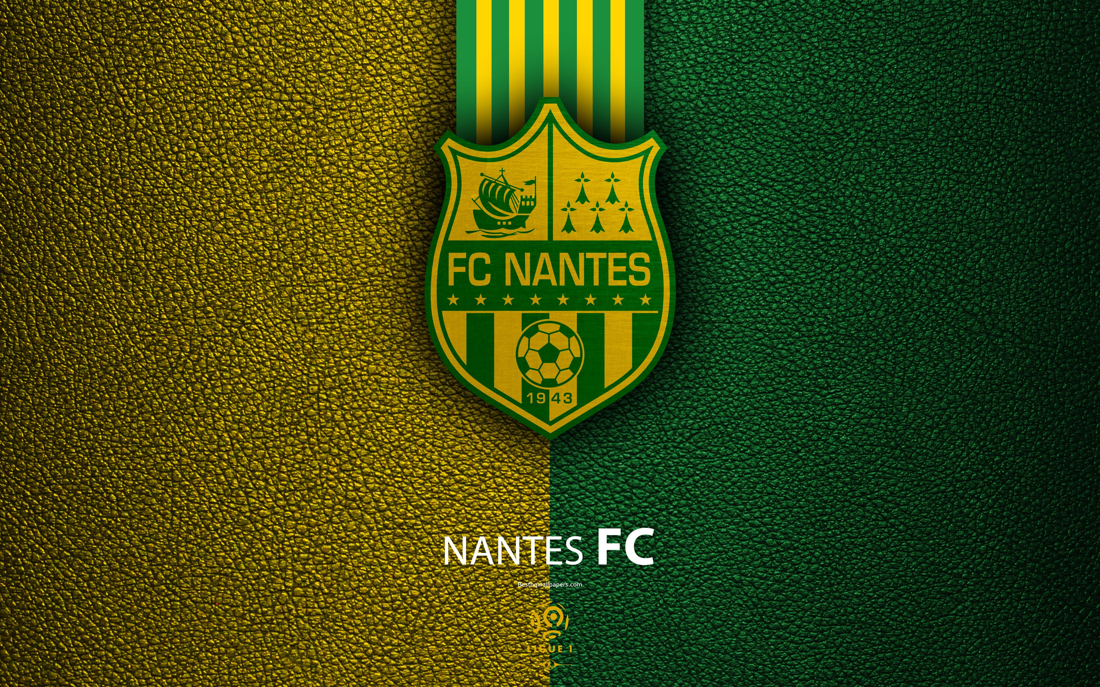 Download wallpaper FC Nantes, 4K, French football club, Ligue 1