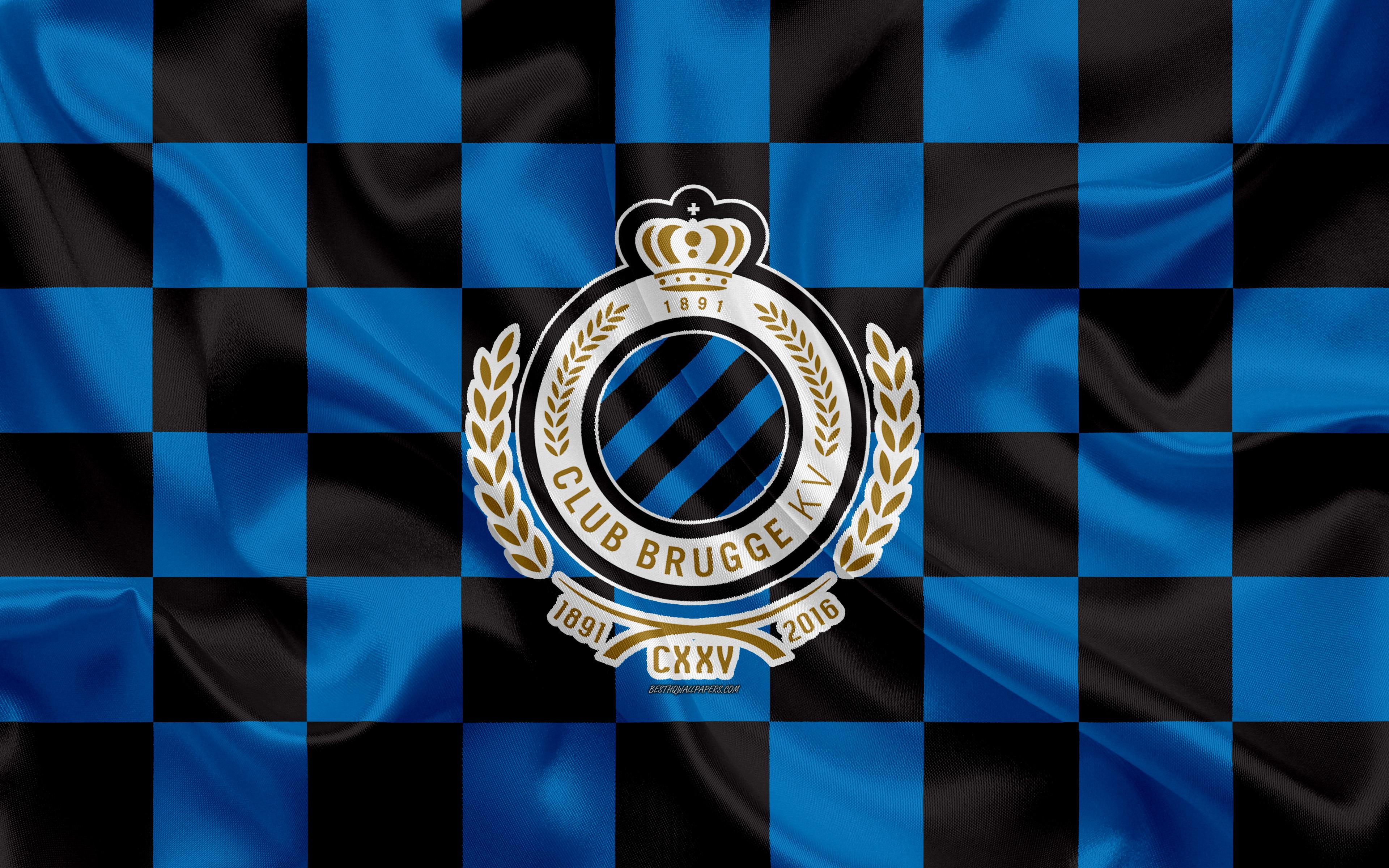 Download wallpaper Club Brugge KV, 4k, logo, creative art, blue