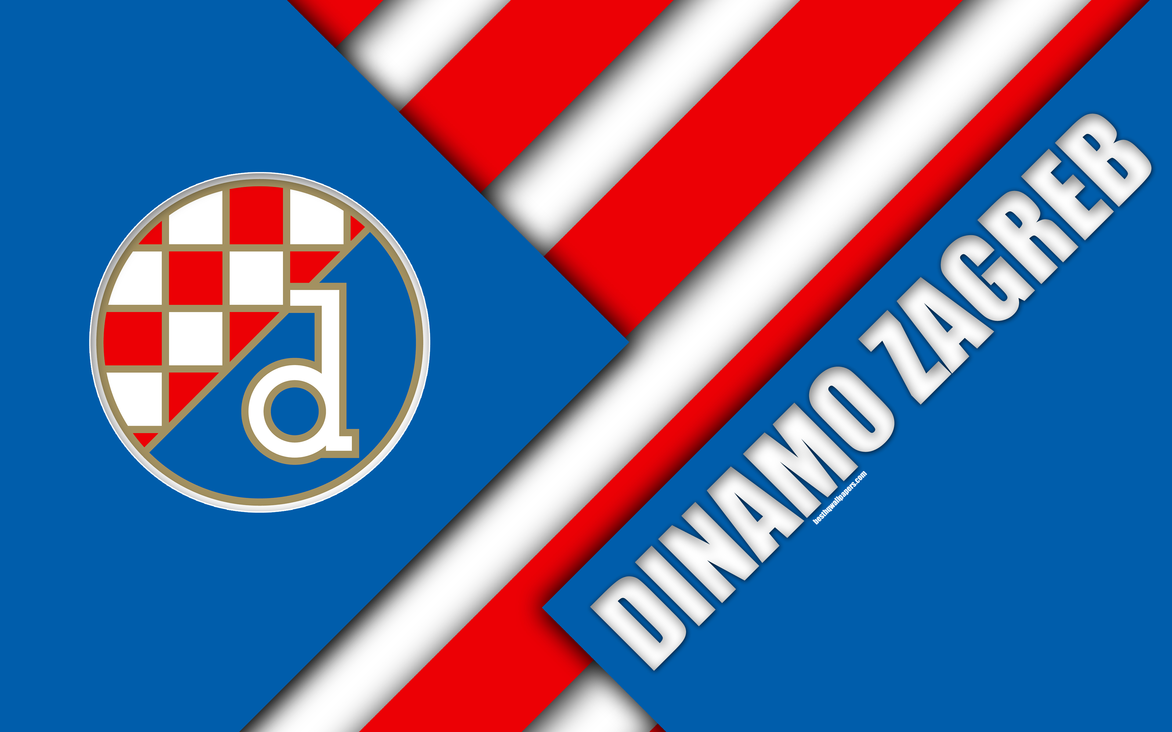 Download wallpaper GNK Dinamo Zagreb, 4k, blue white abstraction