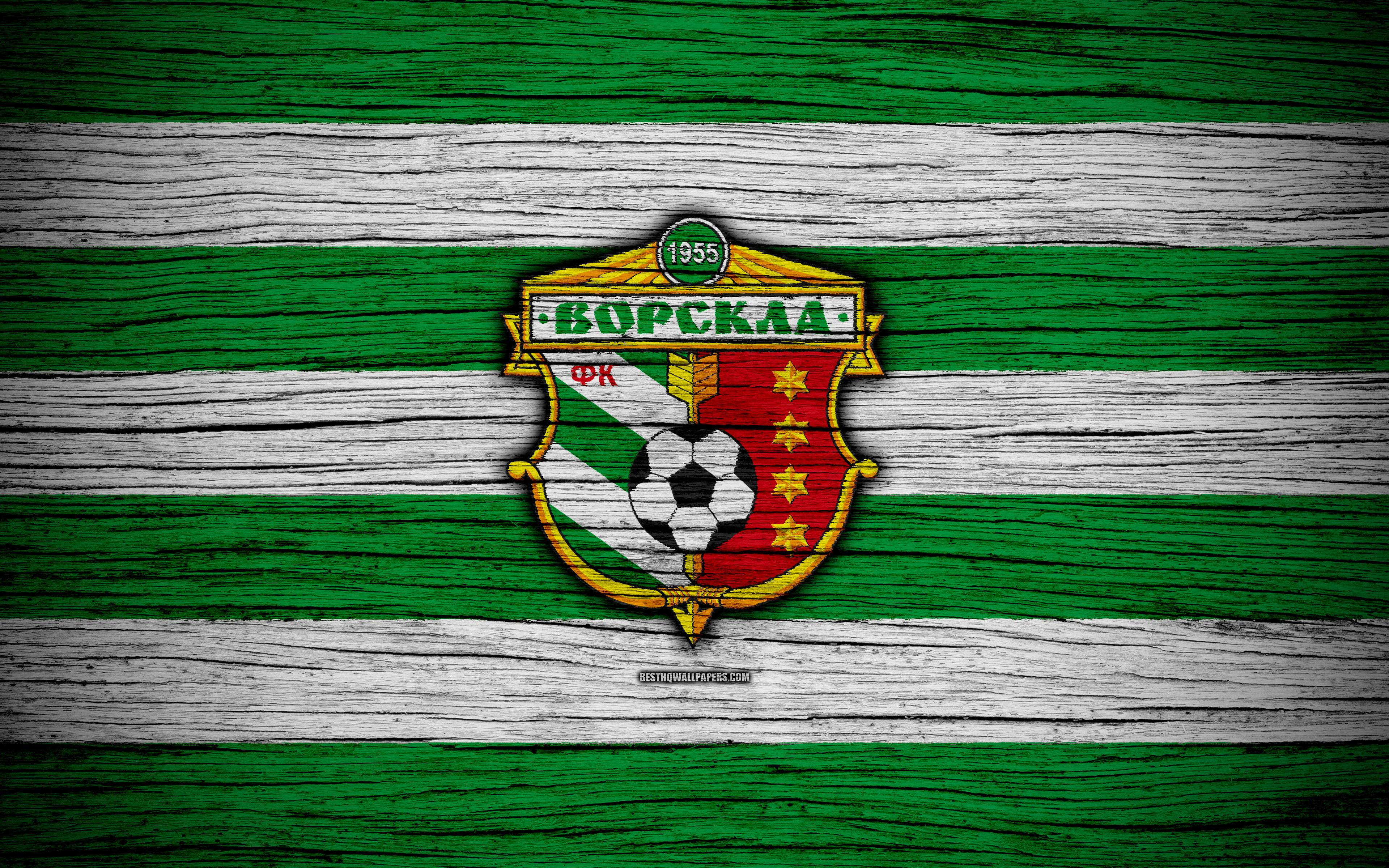 Download wallpaper Vorskla Poltava FC, 4k, UPL, logo, soccer