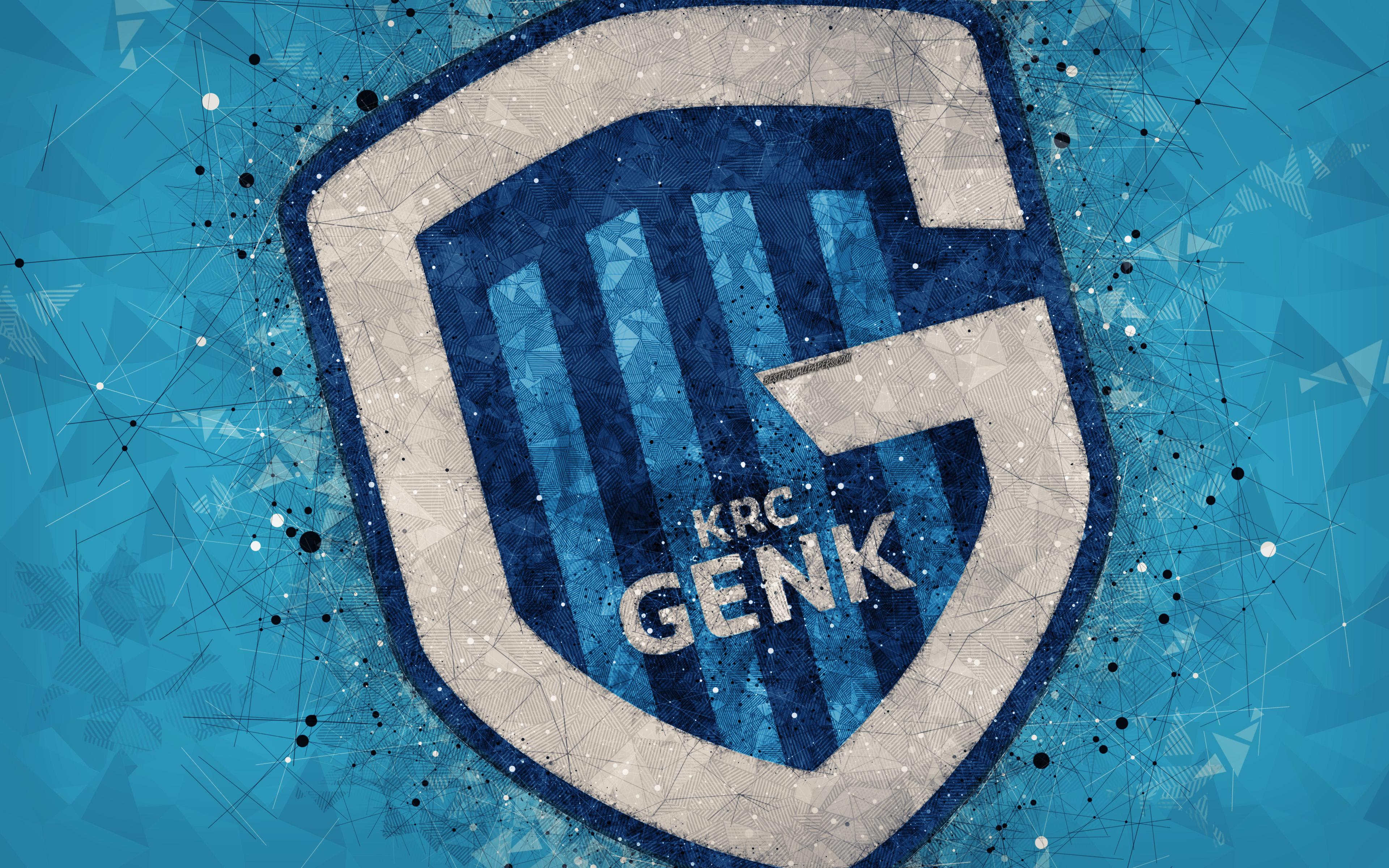 Download wallpaper KRC Genk, 4k, geometric art, logo, Belgian