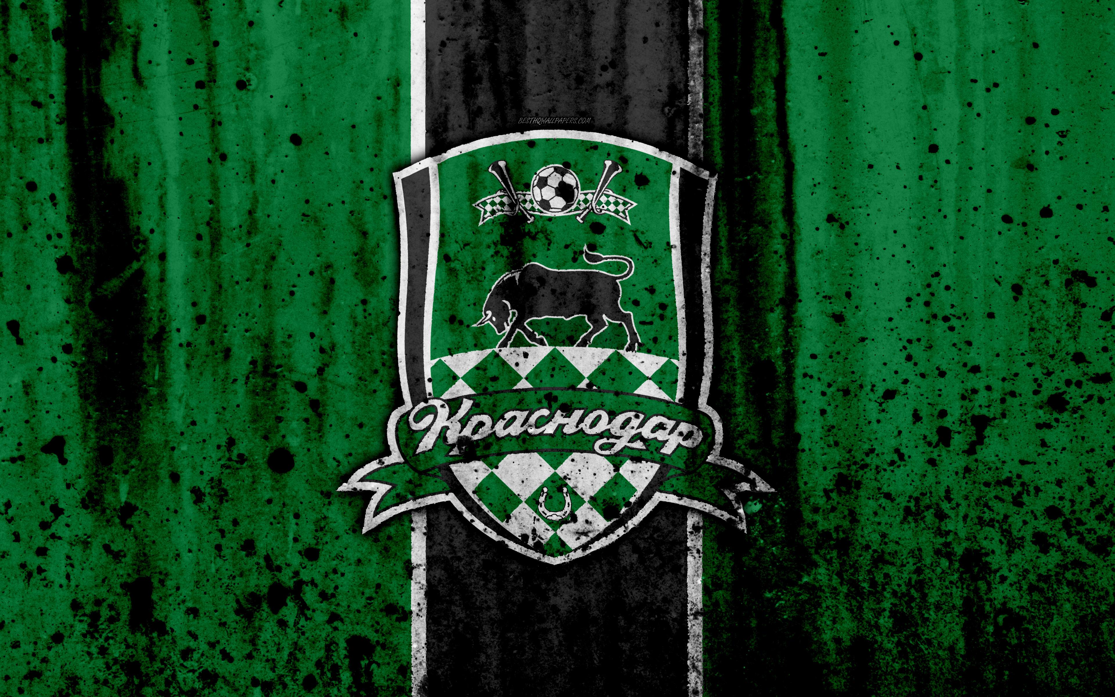 Download wallpaper 4k, FC Krasnodar, grunge, Russian Premier League