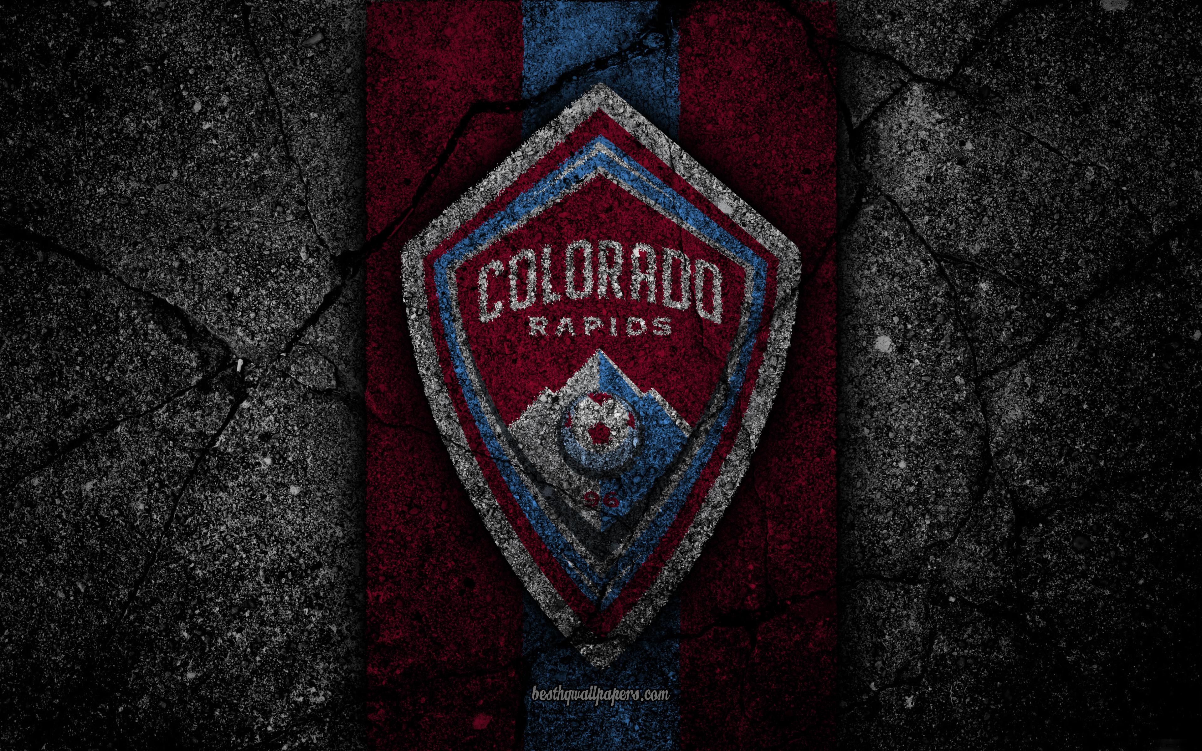 Download wallpaper 4k, Colorado Rapids FC, MLS, asphalt texture