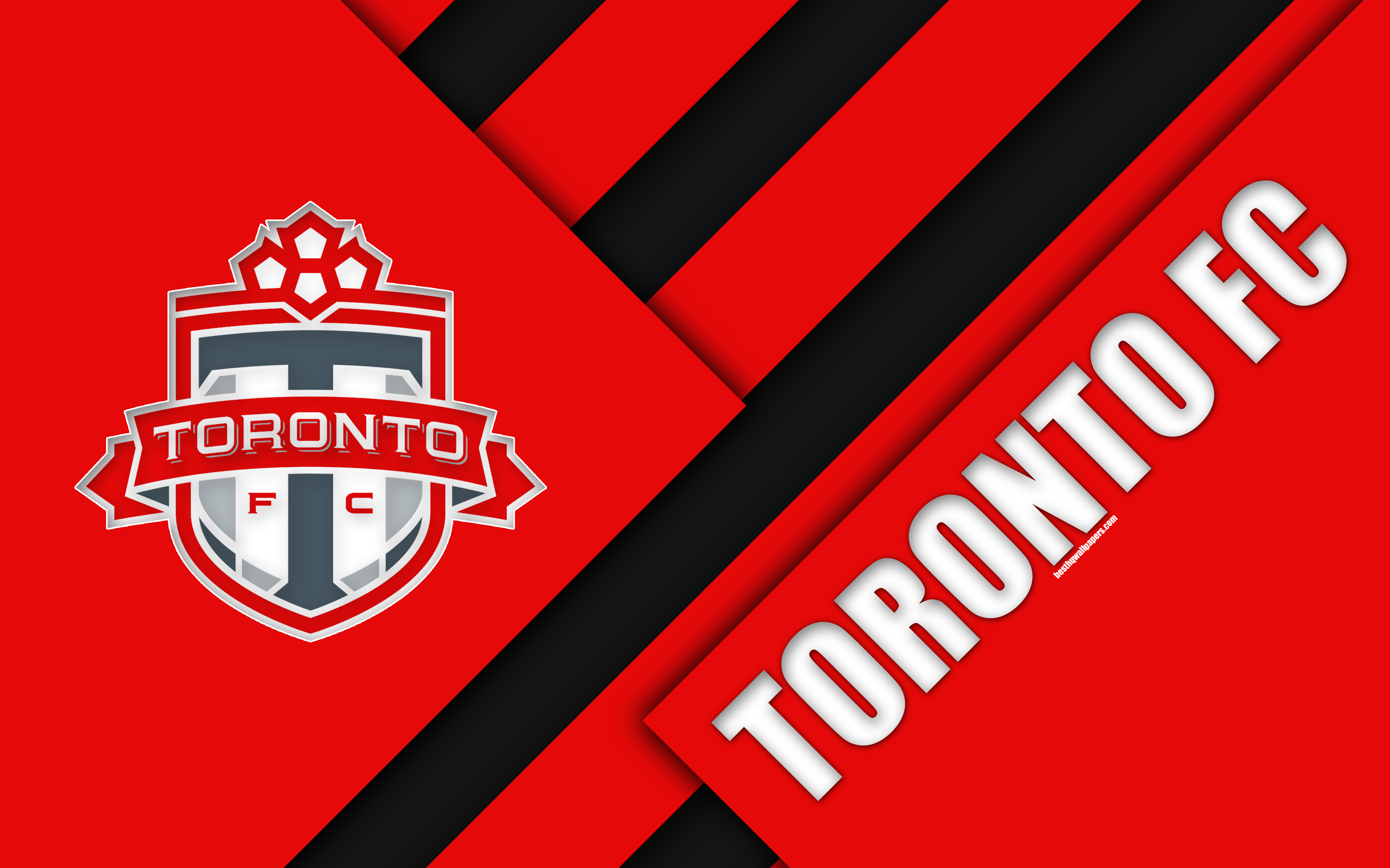 Download wallpaper Toronto FC, Ontario, Canada, material design, 4k