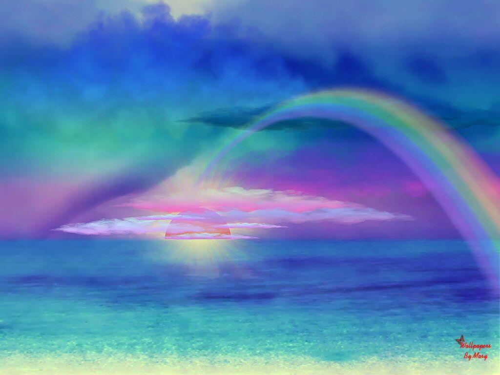 Nature Rainbow. Rainbow Tornado, force of nature, nature, ocean