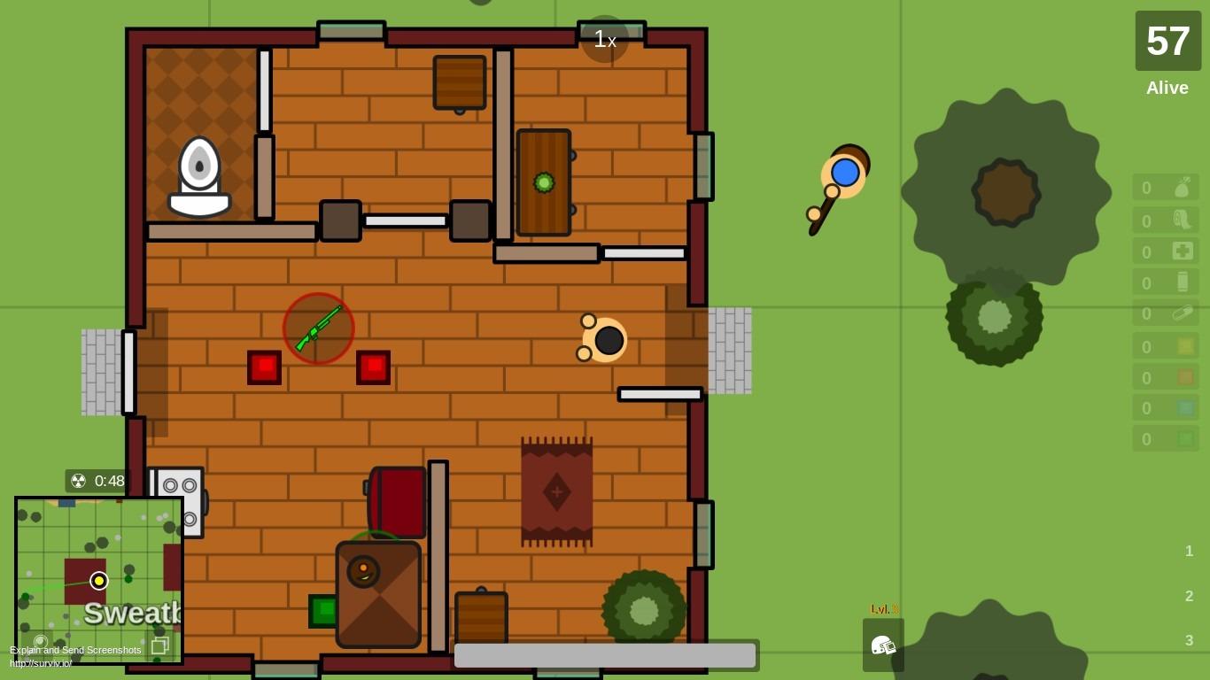 Screenshot of surviv.io battle royale game (3). Surviv