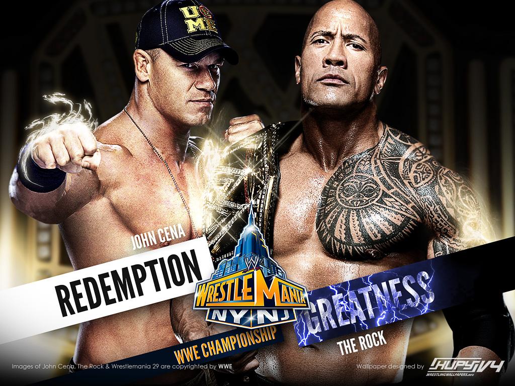 NEW WrestleMania 29 wallpaper: The Rock vs. John Cena II