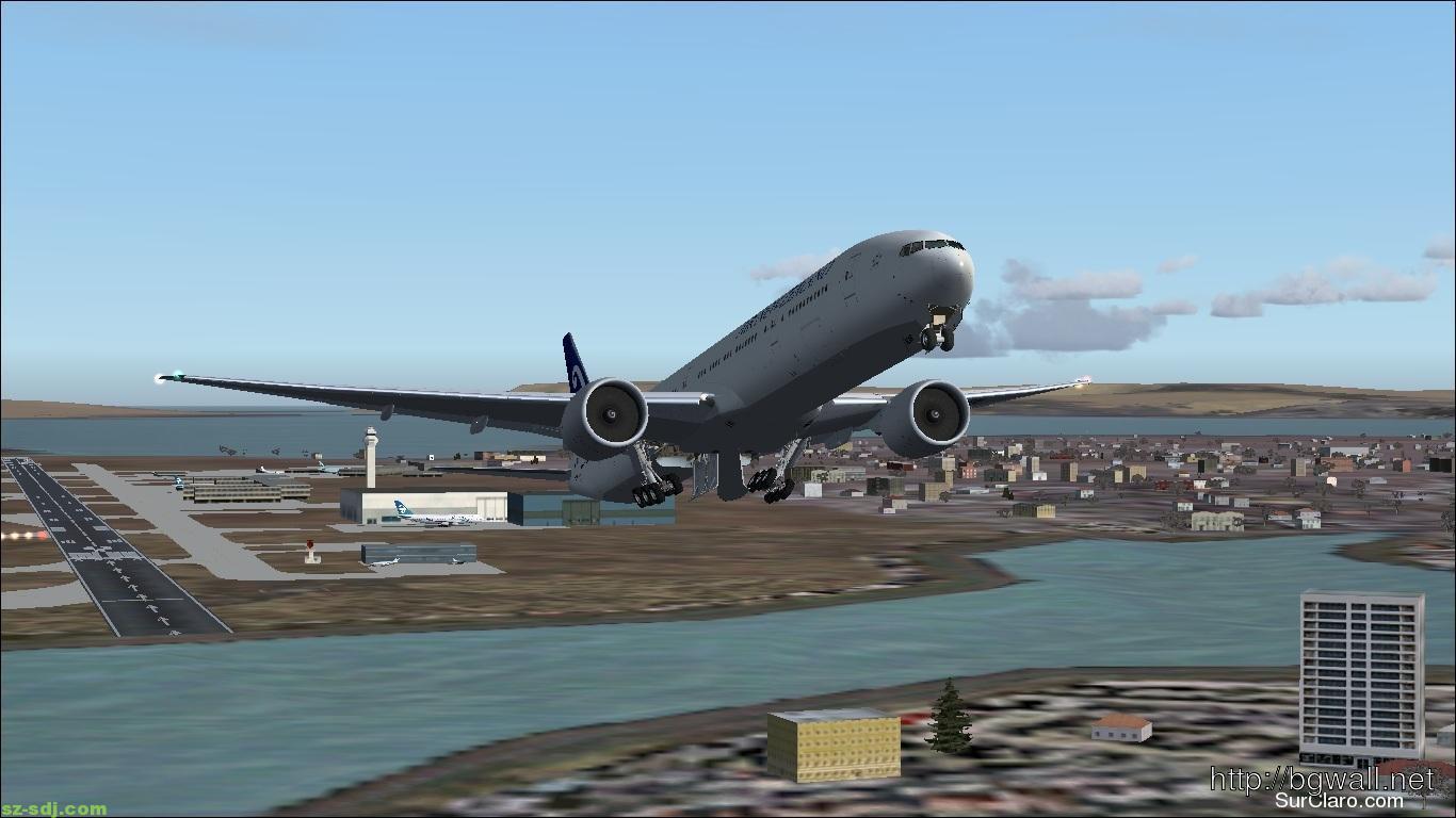 A Plane Take Off In Auckland Wallpaper 3D