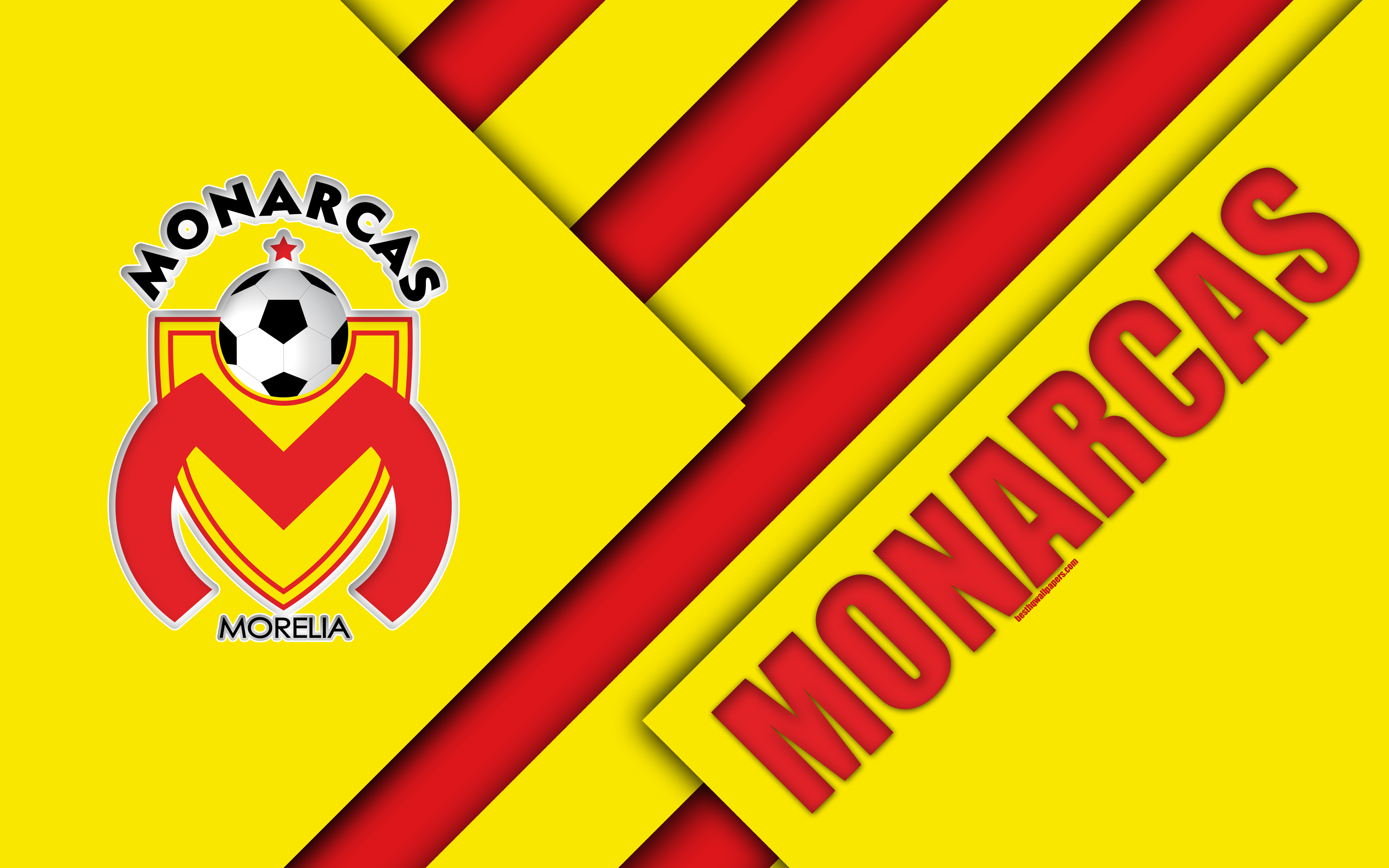 Download wallpaper Monarcas FC, 4K, Mexican Football Club, material
