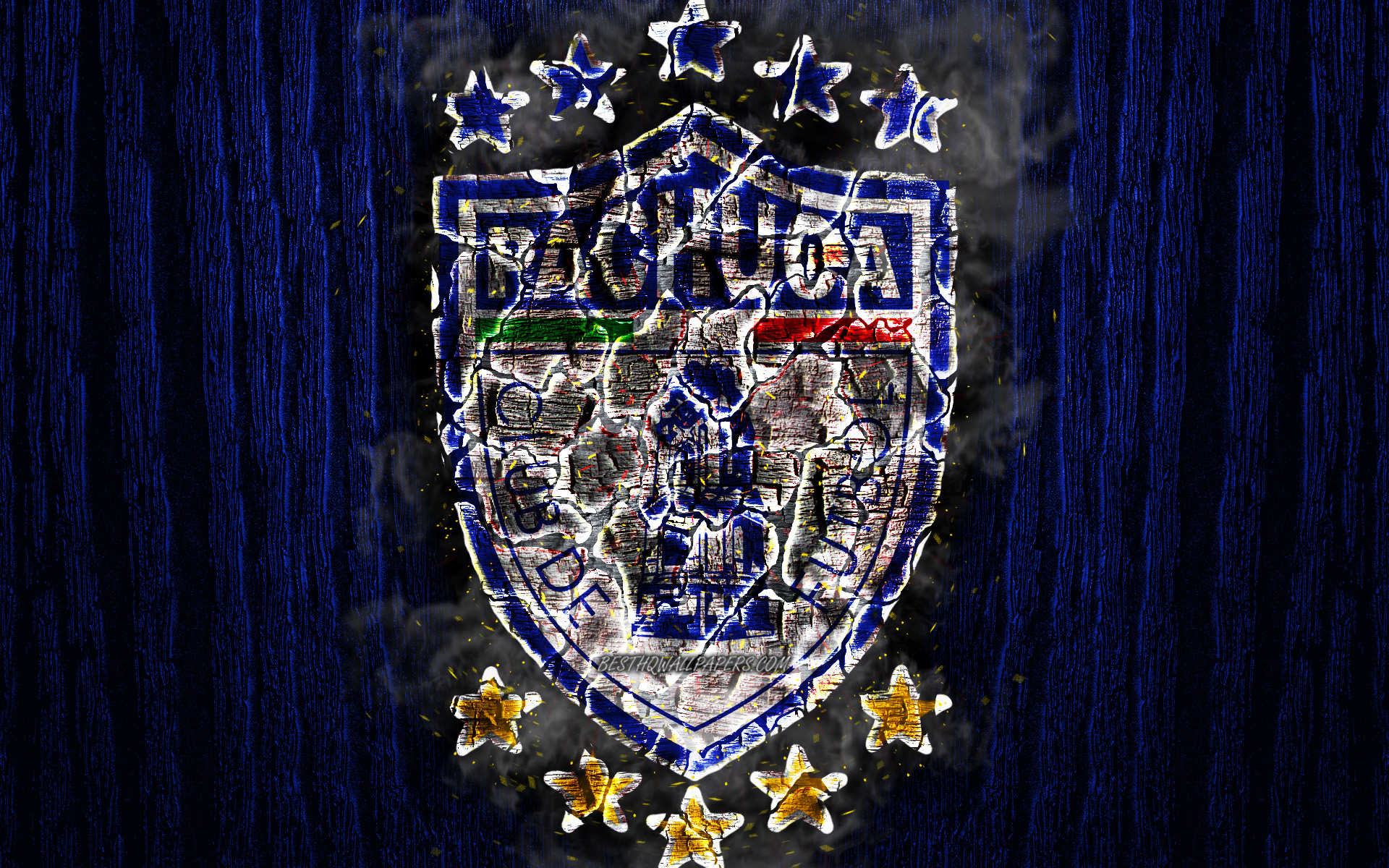 Download wallpaper Club Pachuca, scorched logo, Primera Division