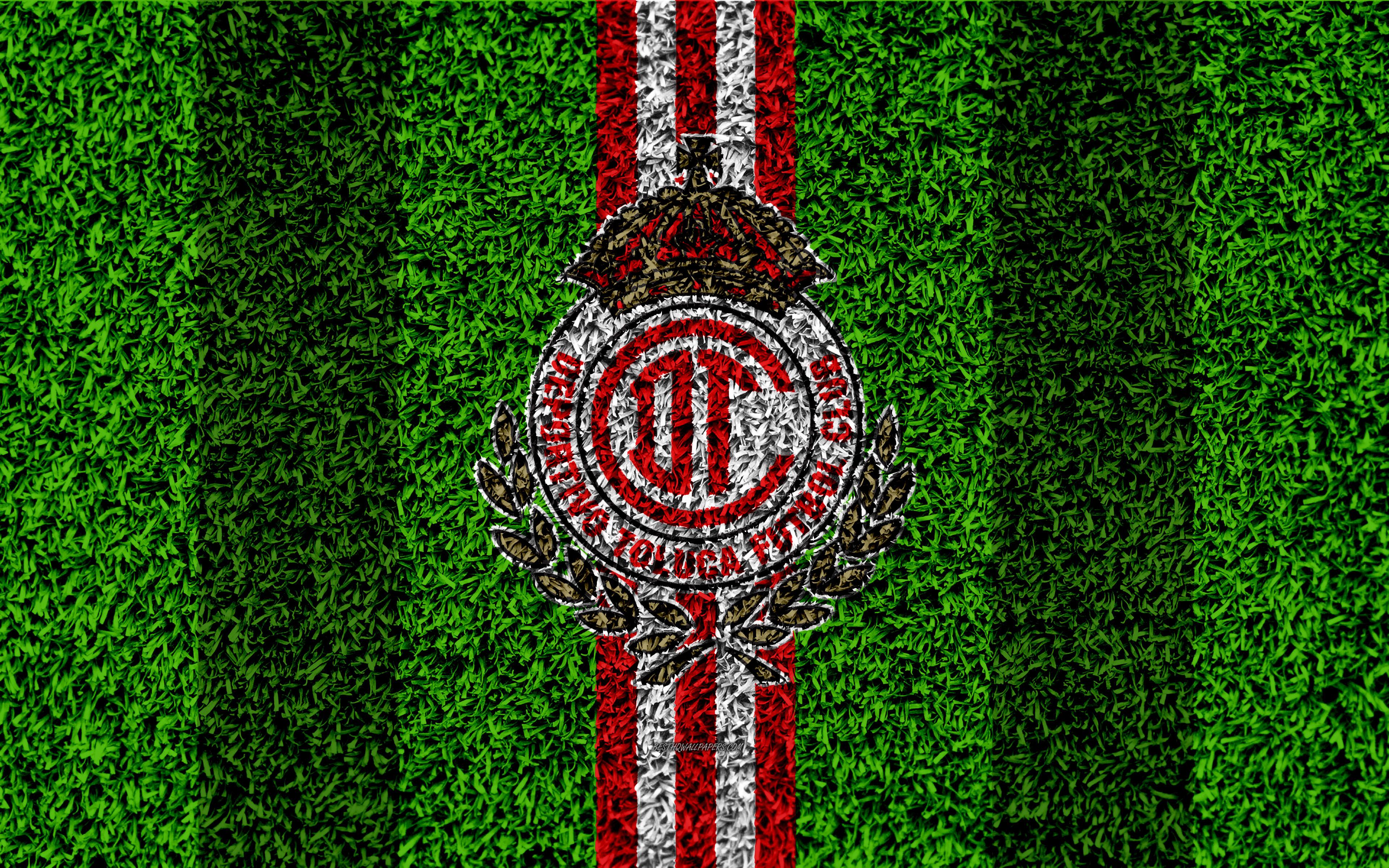 Download wallpaper Deportivo Toluca FC, 4k, football lawn, logo