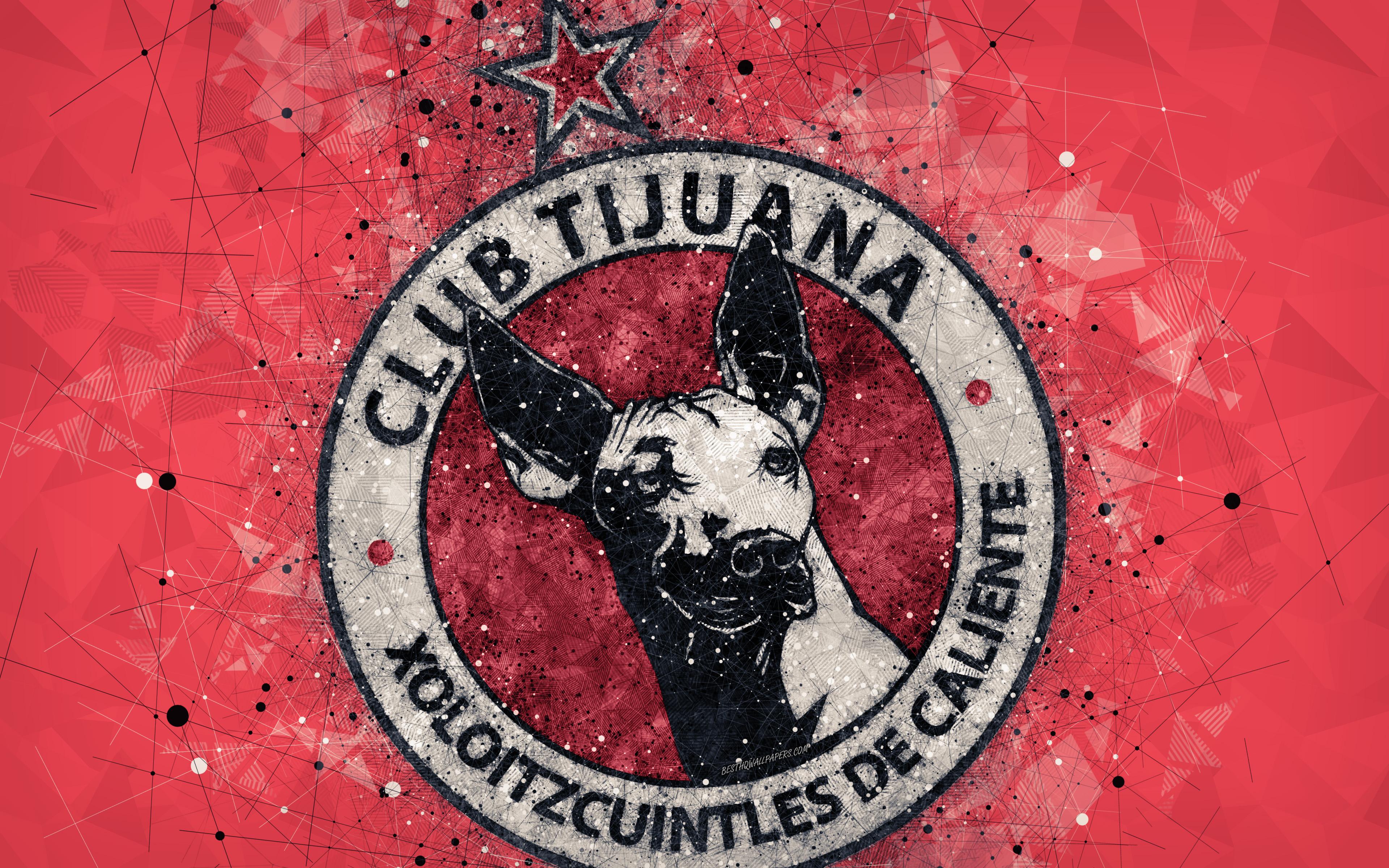 Download wallpaper Club Tijuana, 4k, geometric art, logo, Mexican