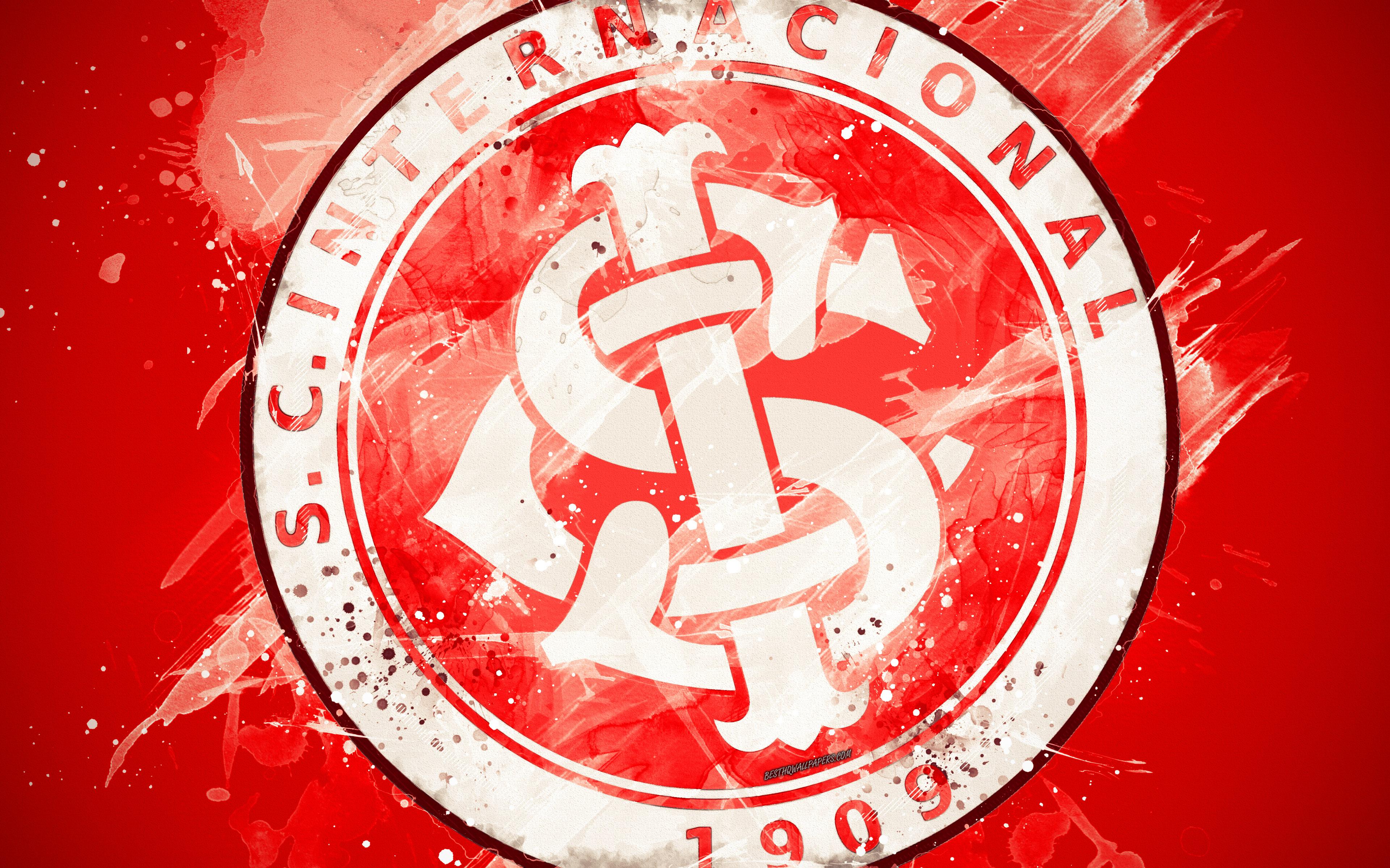Download wallpaper Sport Club Internacional, 4k, paint art, logo