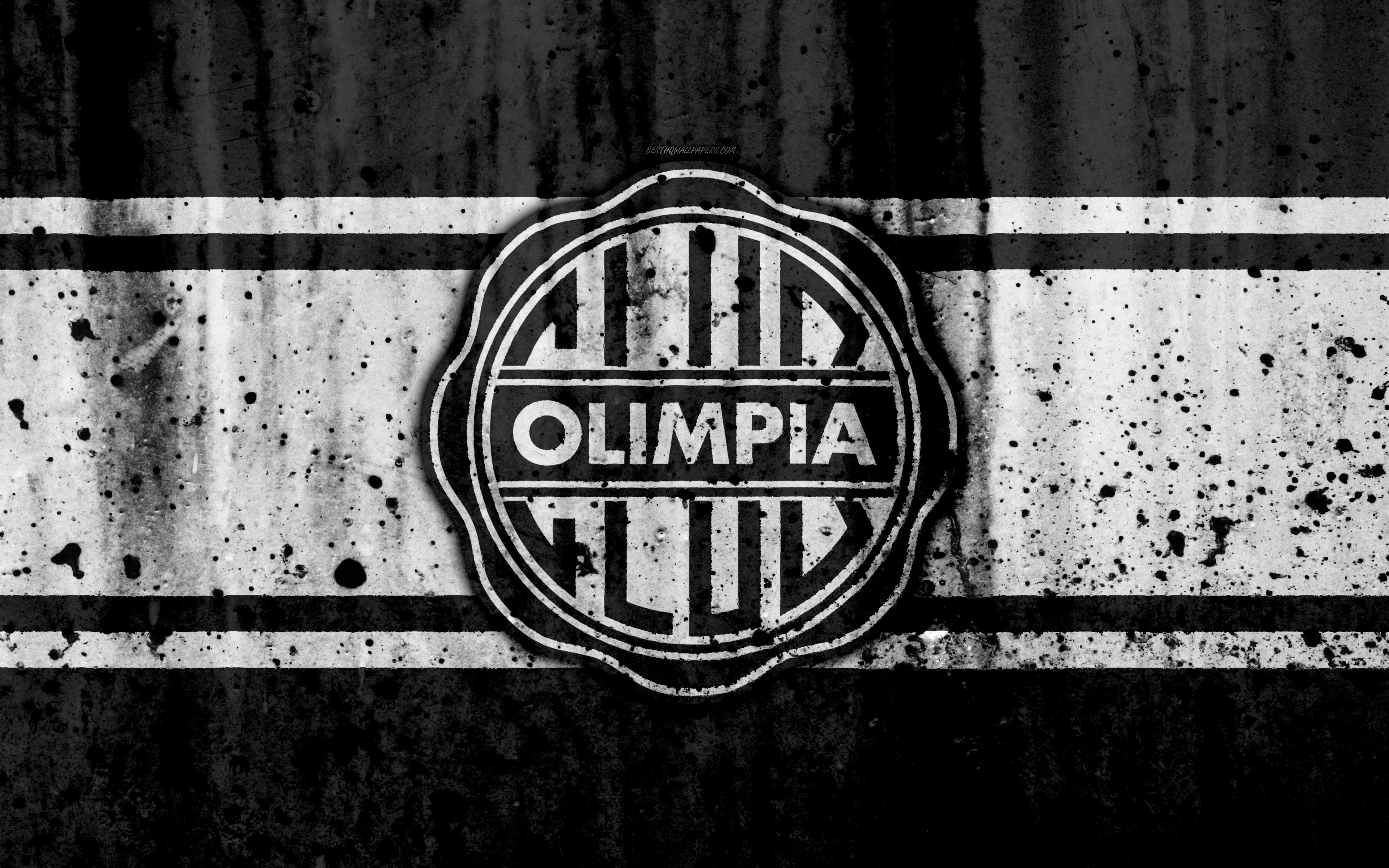 Download wallpaper 4k, FC Olimpia Asuncion, grunge, Paraguayan