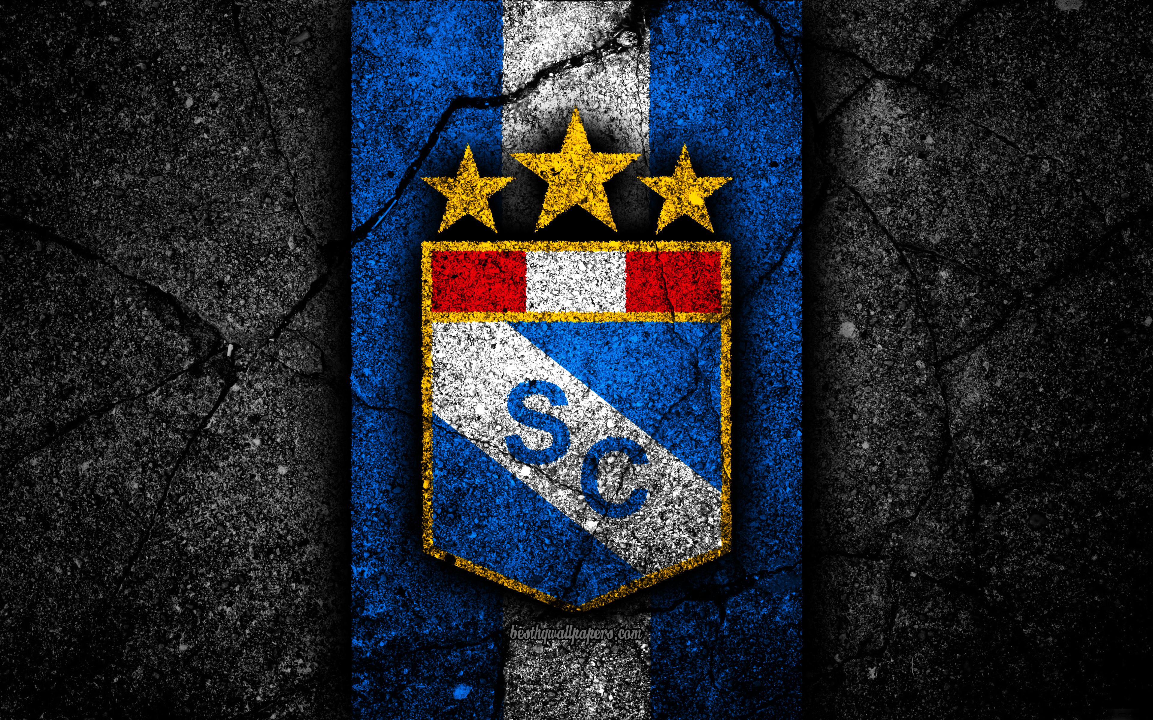 Download wallpaper 4k, Sporting Cristal FC, logo, Peruvian Primera