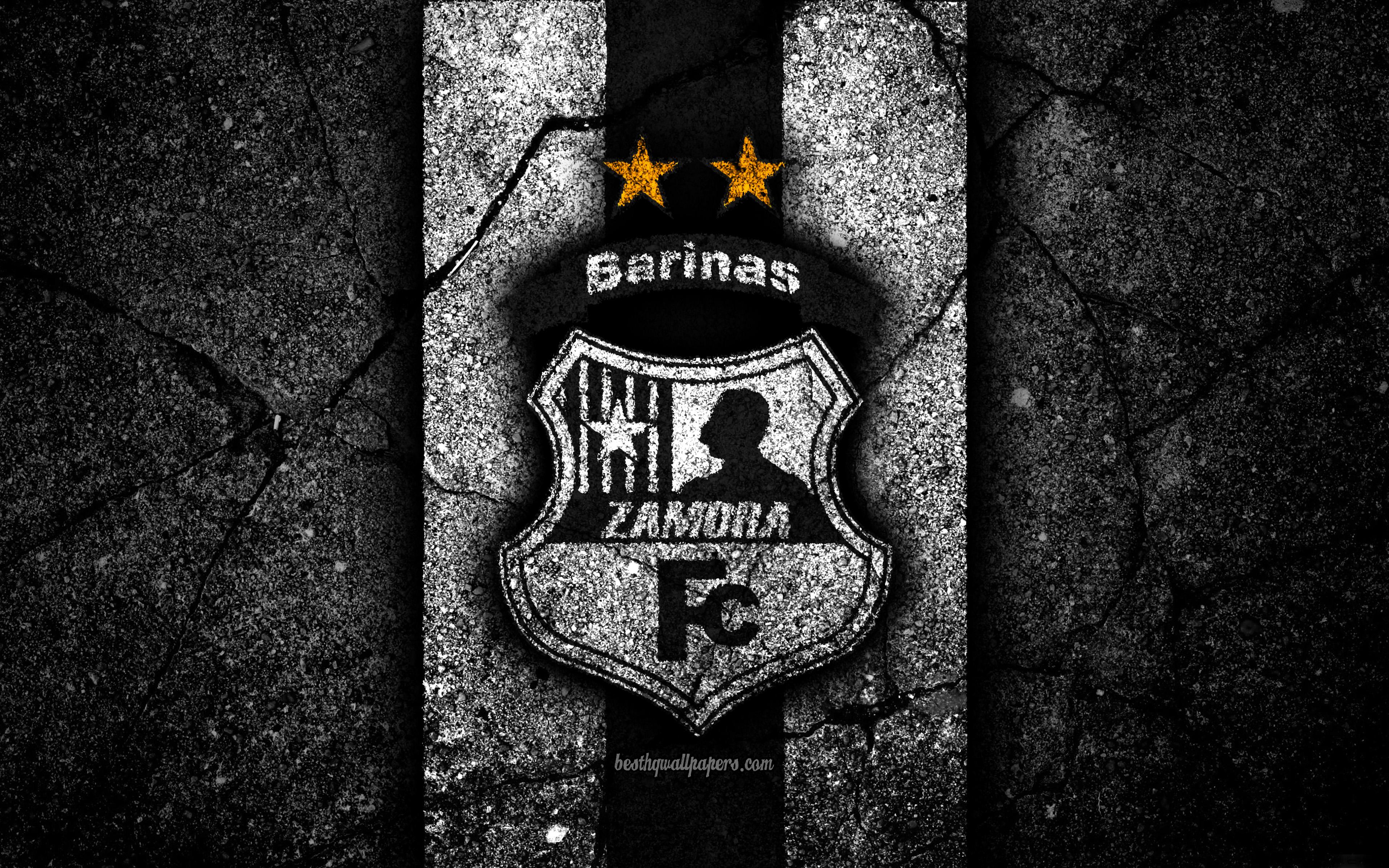Download wallpaper 4k, FC Zamora, logo, La Liga FutVe, black stone