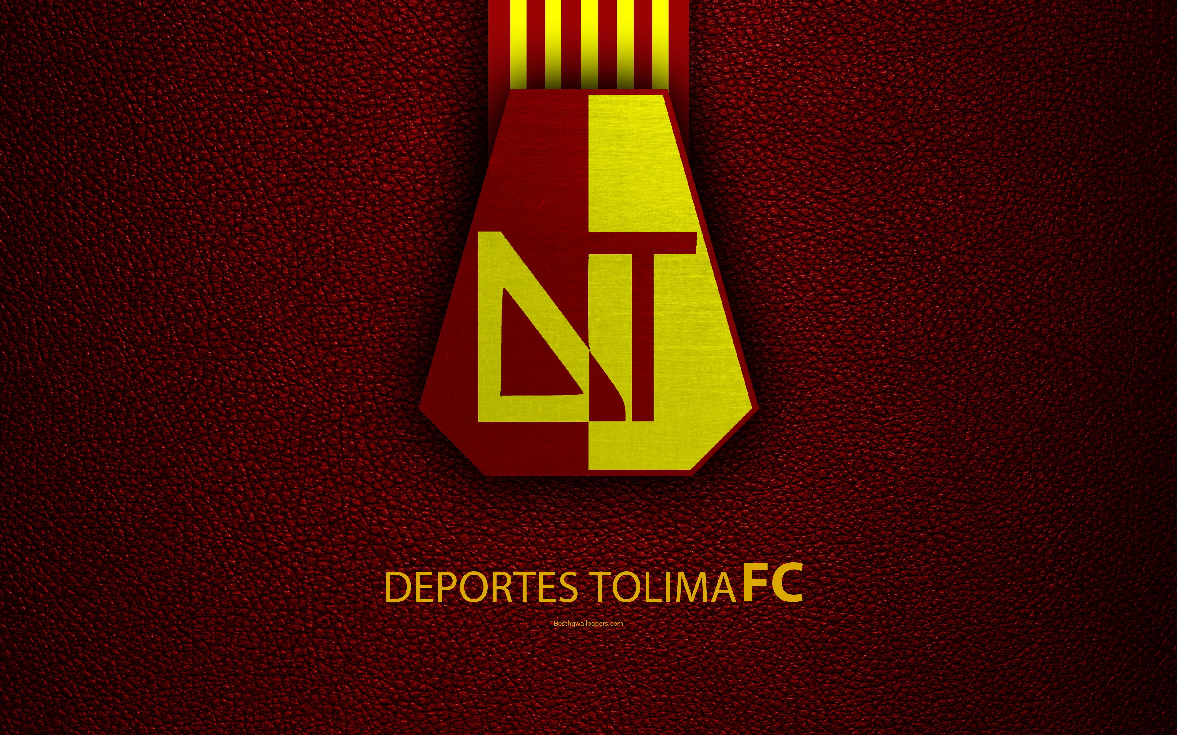 Download wallpaper Club Deportes Tolima, 4k, leather texture, logo