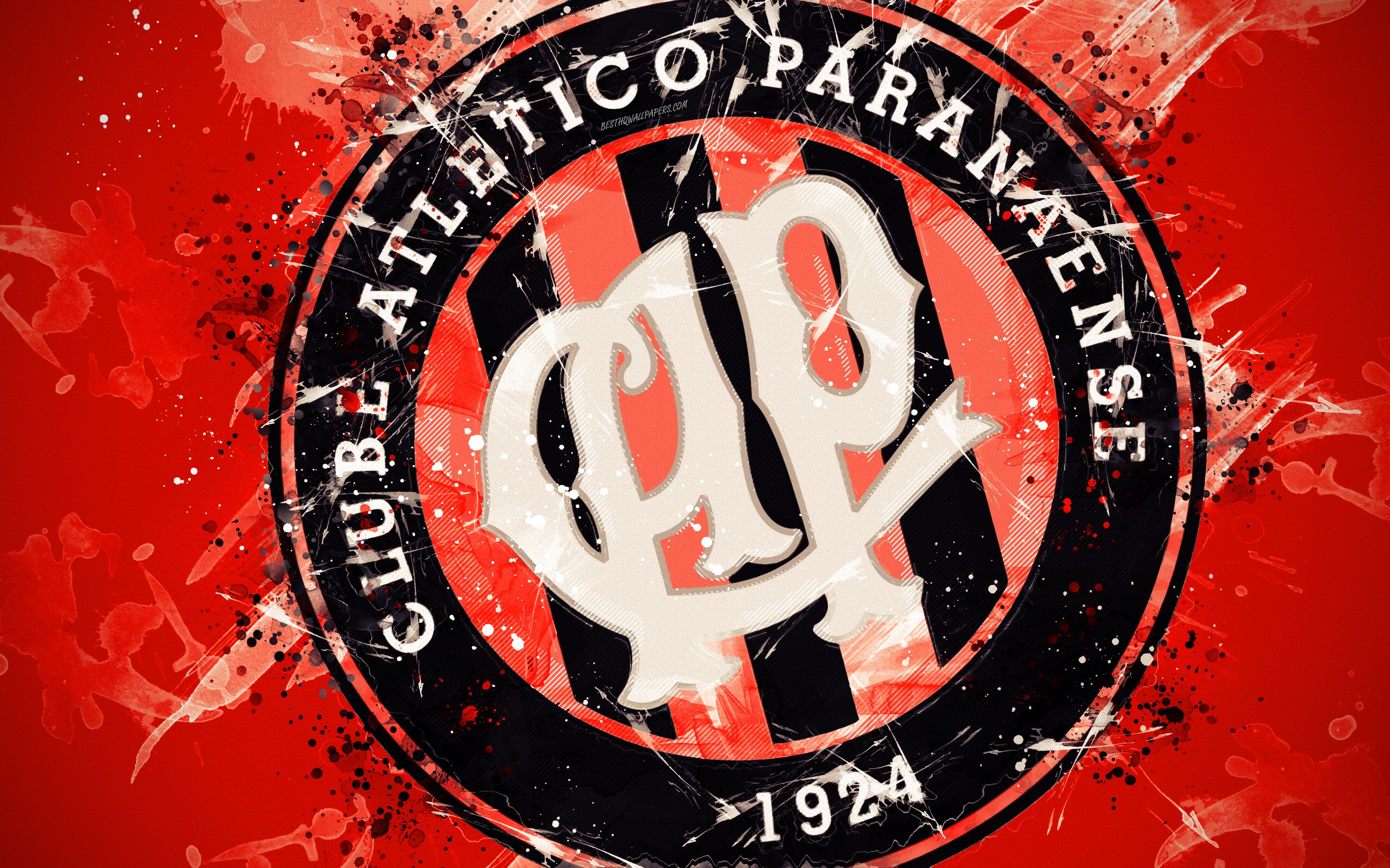 Download wallpaper Clube Atletico Paranaense, 4k, paint art, logo