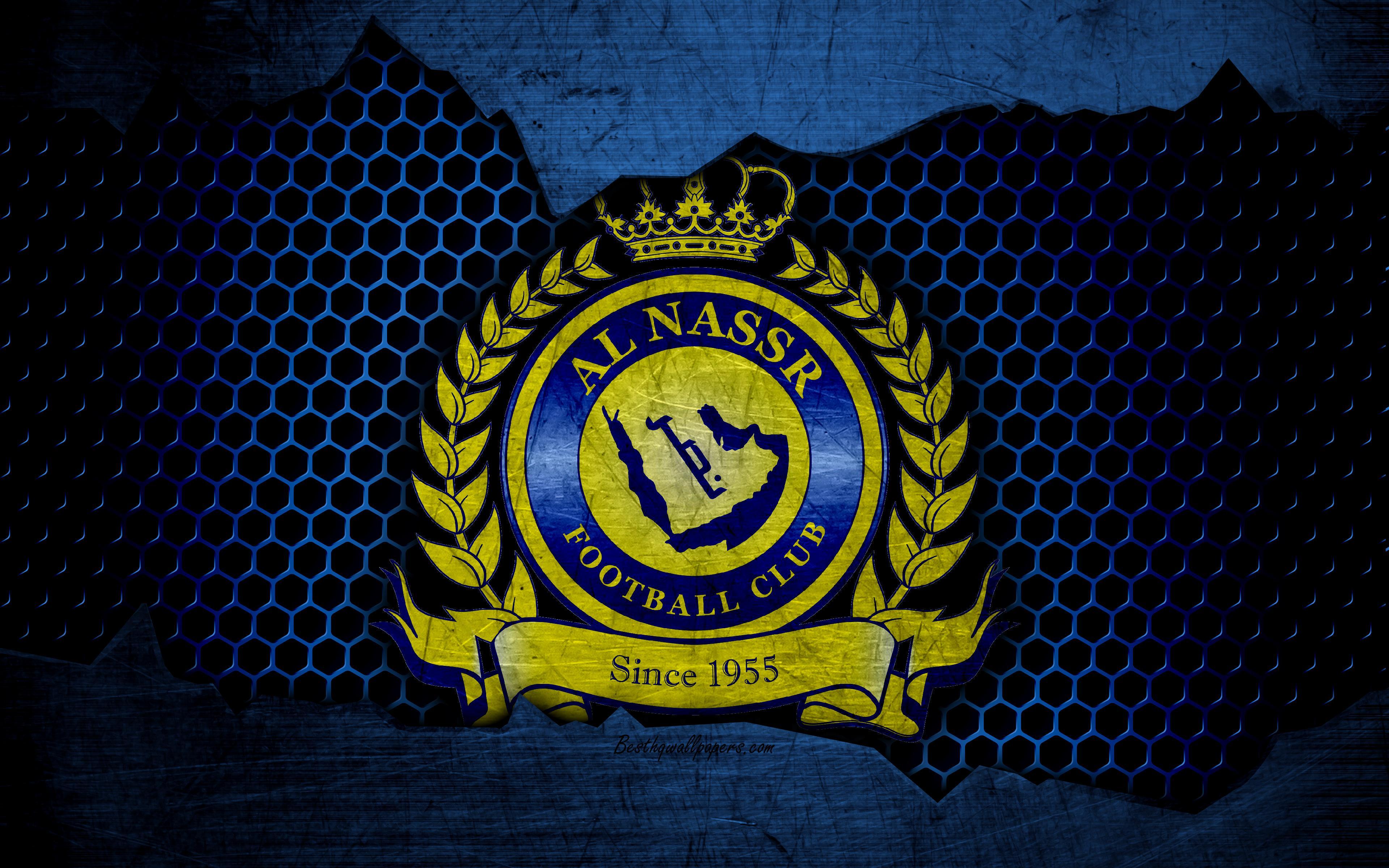Download Wallpaper Al Nassr, 4k, Logo, Saudi Professional League