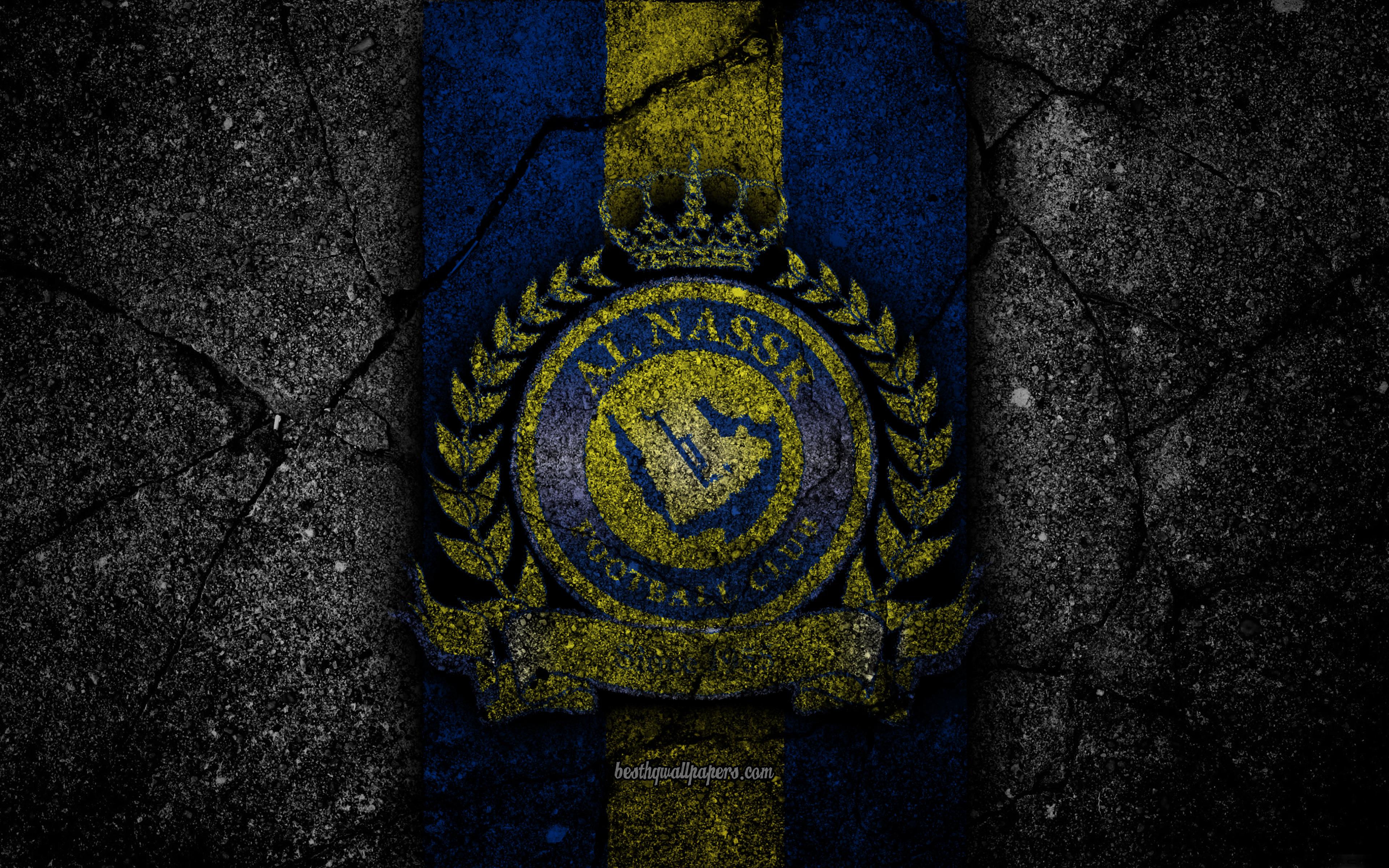 Download Wallpaper Al Nassr FC, 4k, Emblem, Saudi Professional