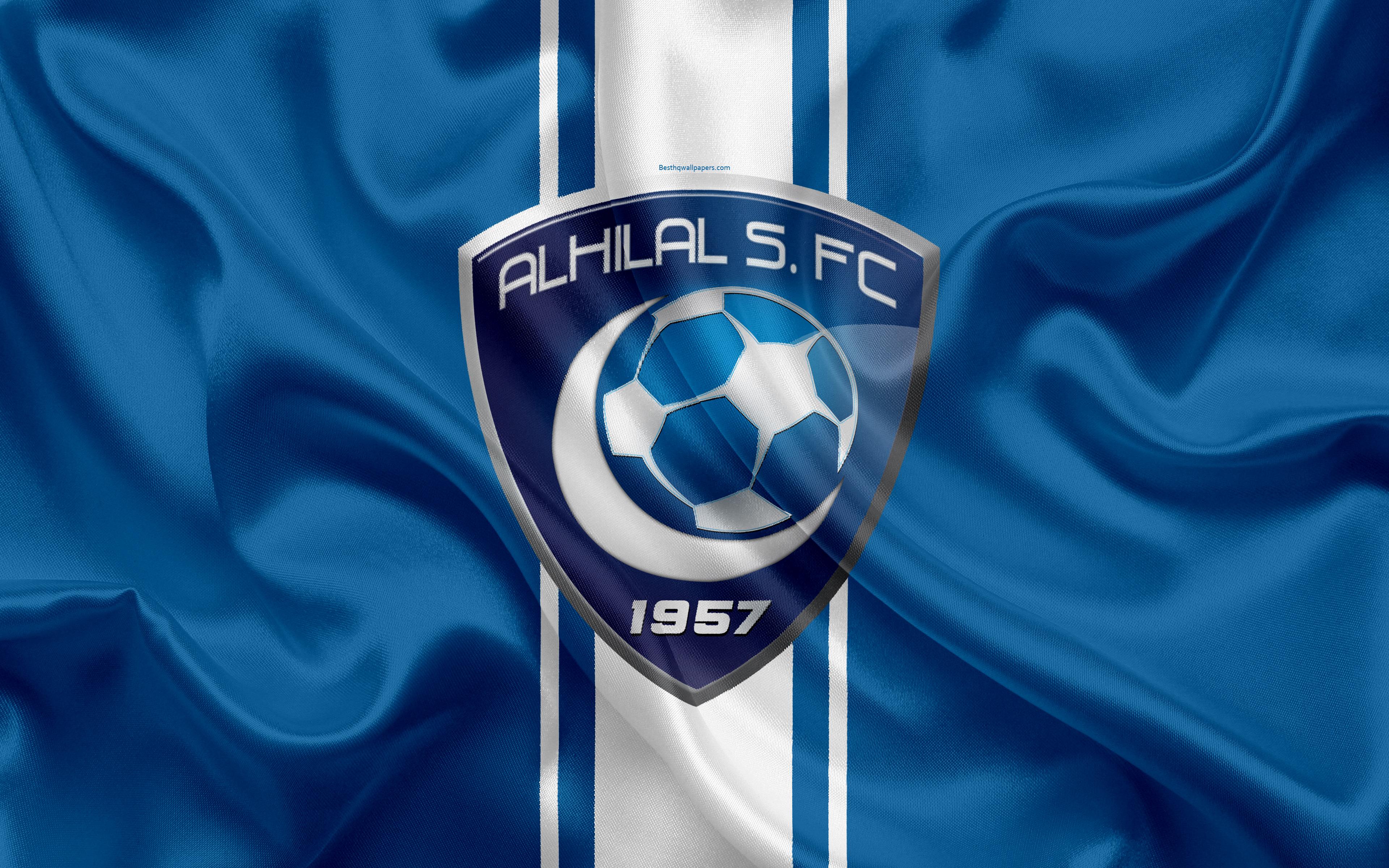 Download Wallpaper Al Hilal FC, 4K, Saudi Football Club, Logo