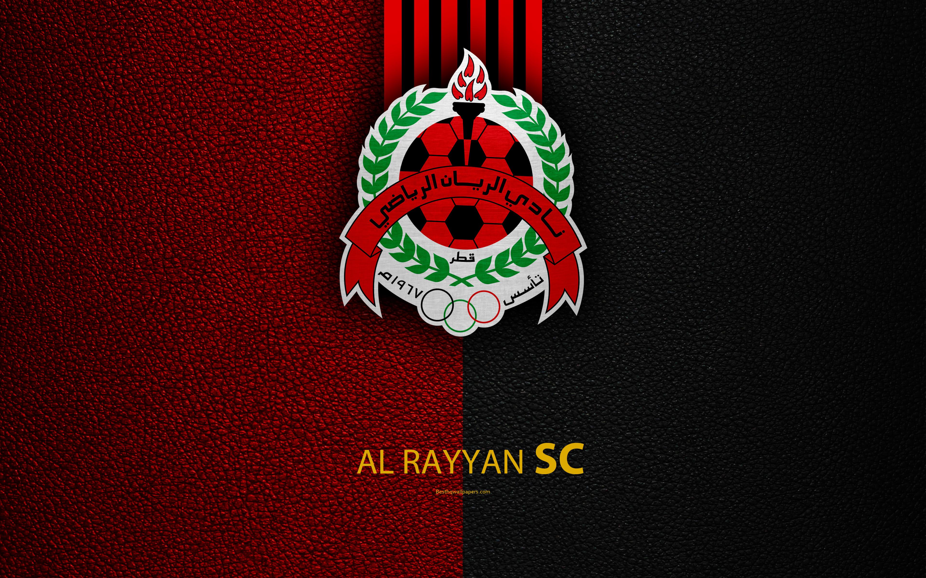 Download wallpaper Al Rayyan SC, 4k, Qatar football club, leather