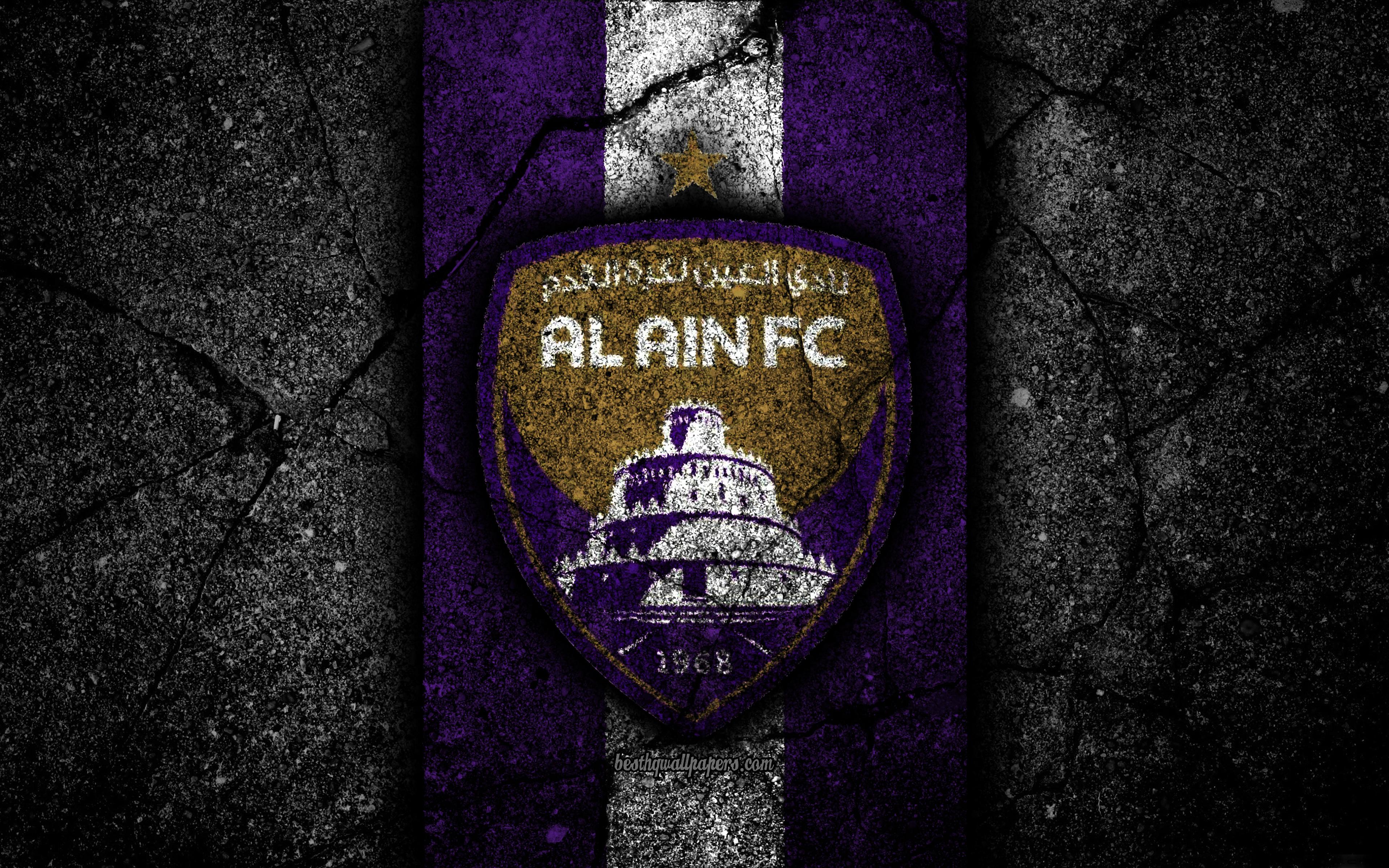 Download wallpaper 4k, Al Ain FC, emblem, UAE League, soccer