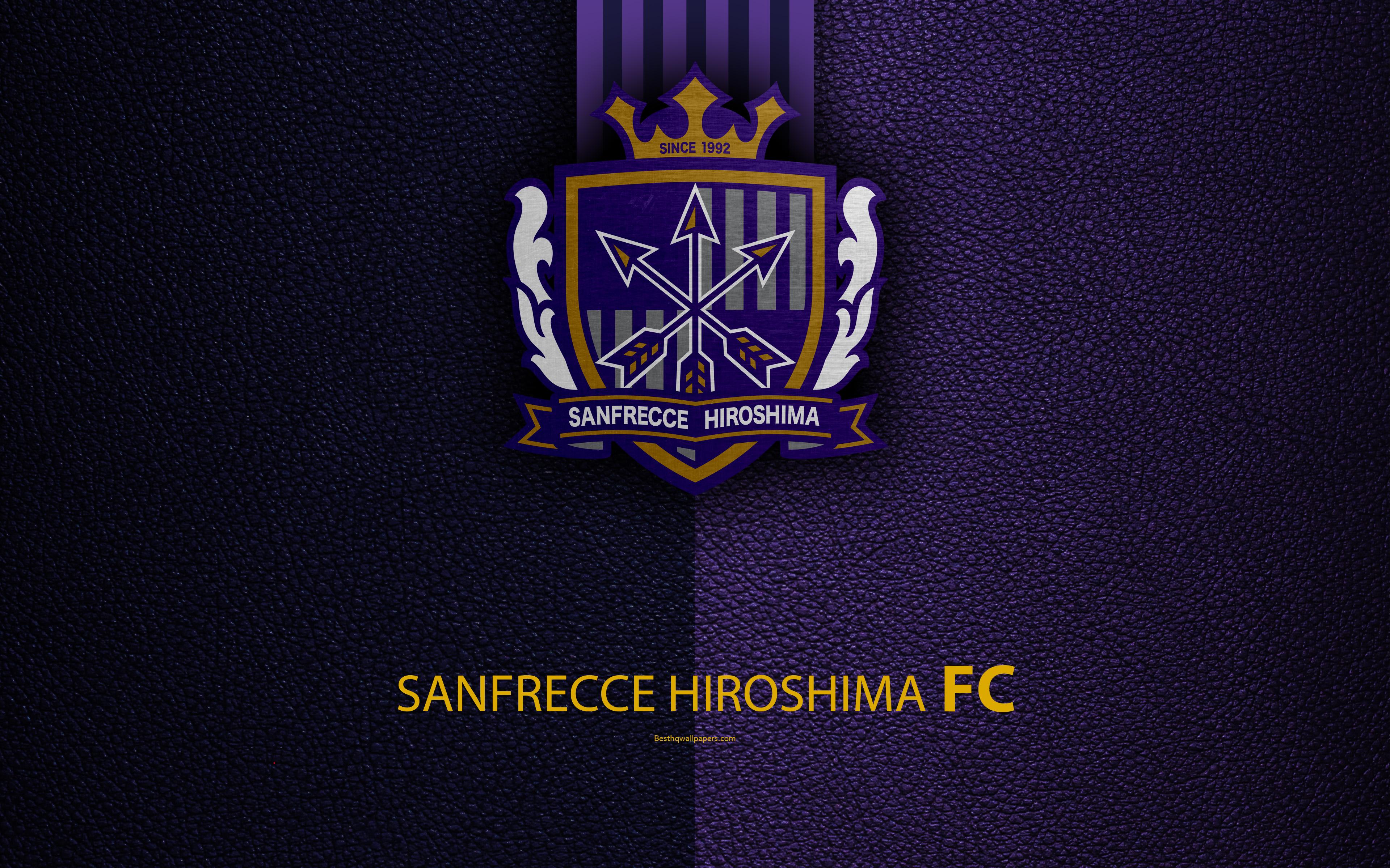 Download wallpaper Sanfrecce Hiroshima FC, 4k, logo, leather