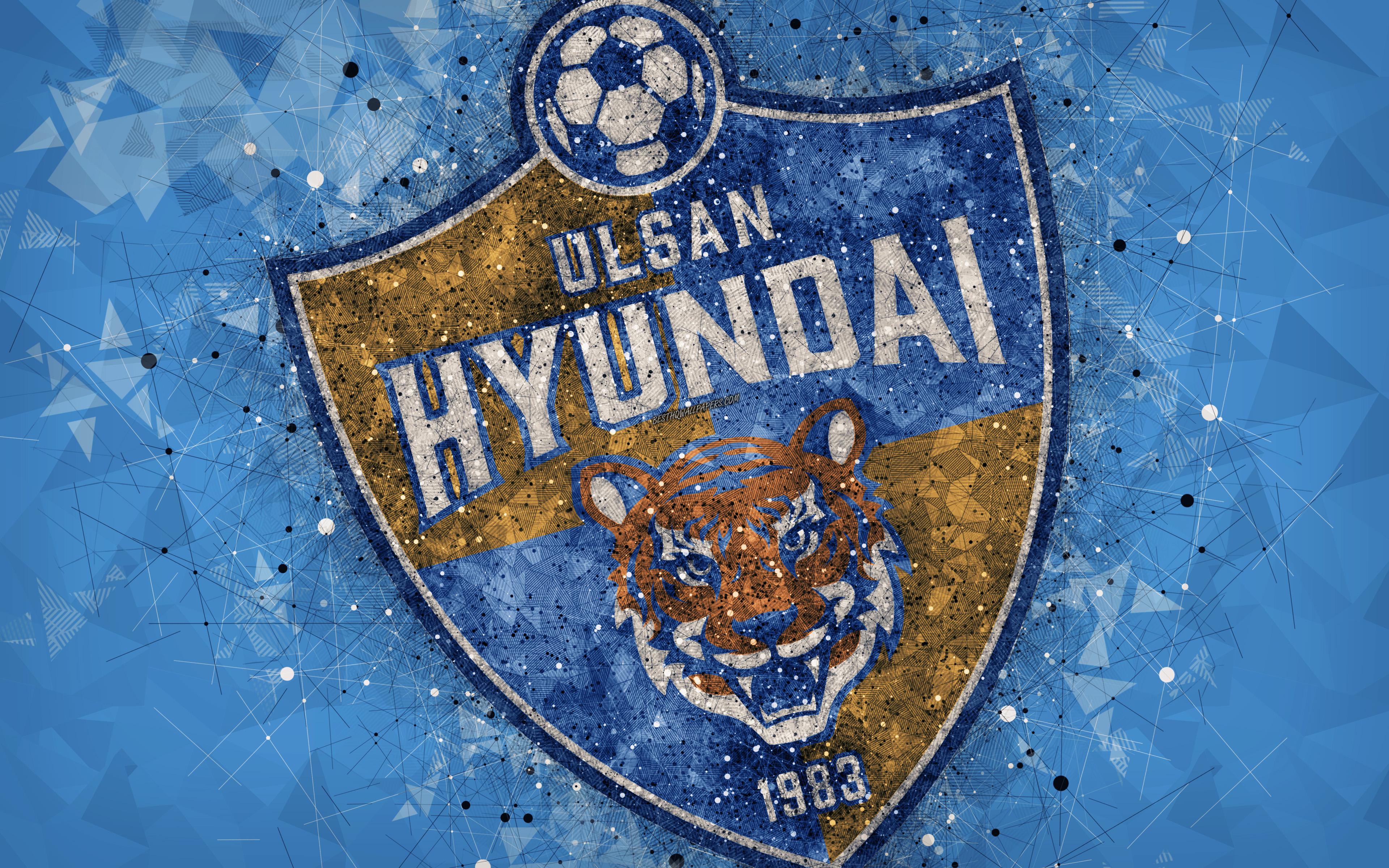 Download wallpaper Ulsan Hyundai FC, 4k, logo, geometric art
