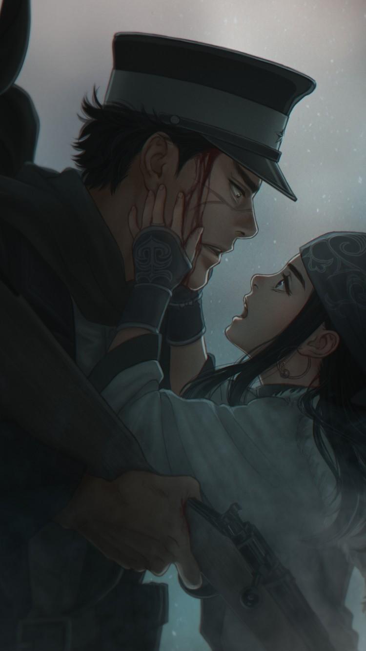 Download 750x1334 Golden Kamuy, Sugimoto Saichi, Asirpa, Manga