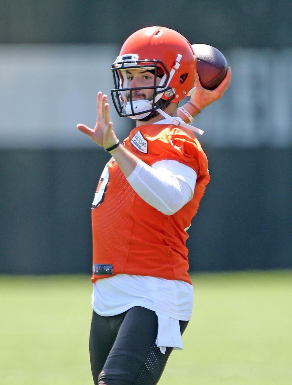 Baker Mayfield suffers some hard knocks in first open Browns OTA