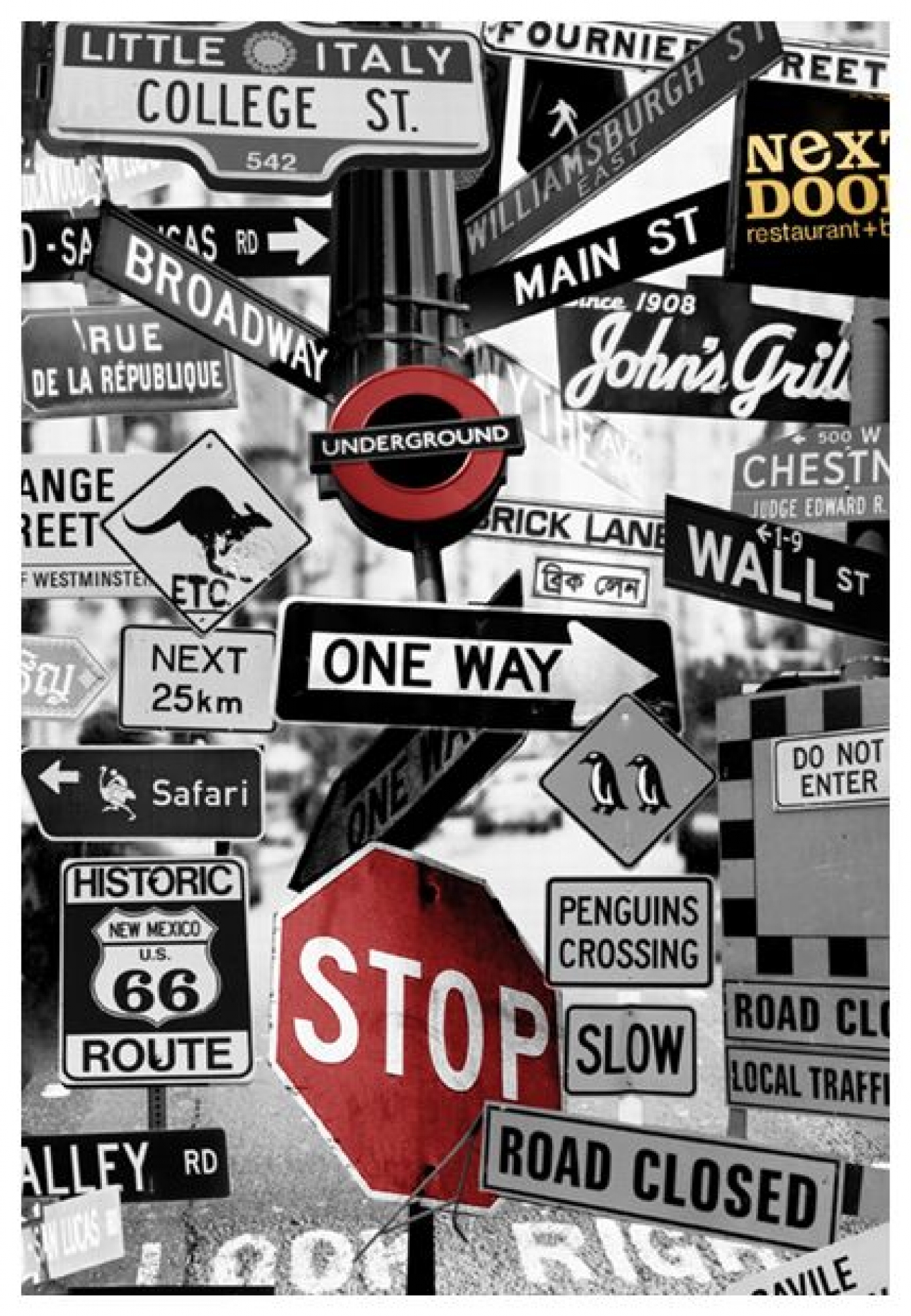Street Signs Mural by Mr Perswall, Wallpaper Direct