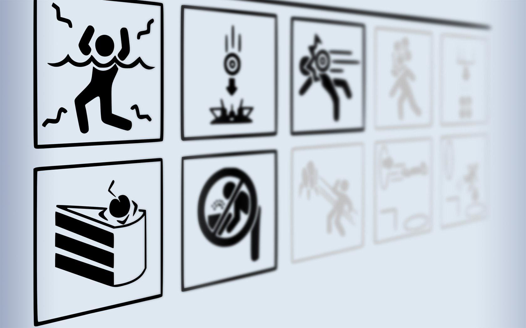 Portal, Warning Signs Wallpaper HD / Desktop and Mobile Background